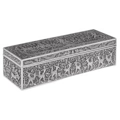 19th Century Chinese Solid Silver Casket, Bao Xing, c.1890