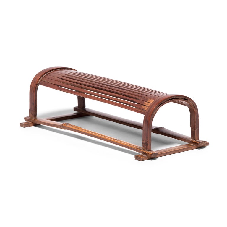 19th Century Chinese Split Bamboo Rounded Pillow For Sale at 1stdibs