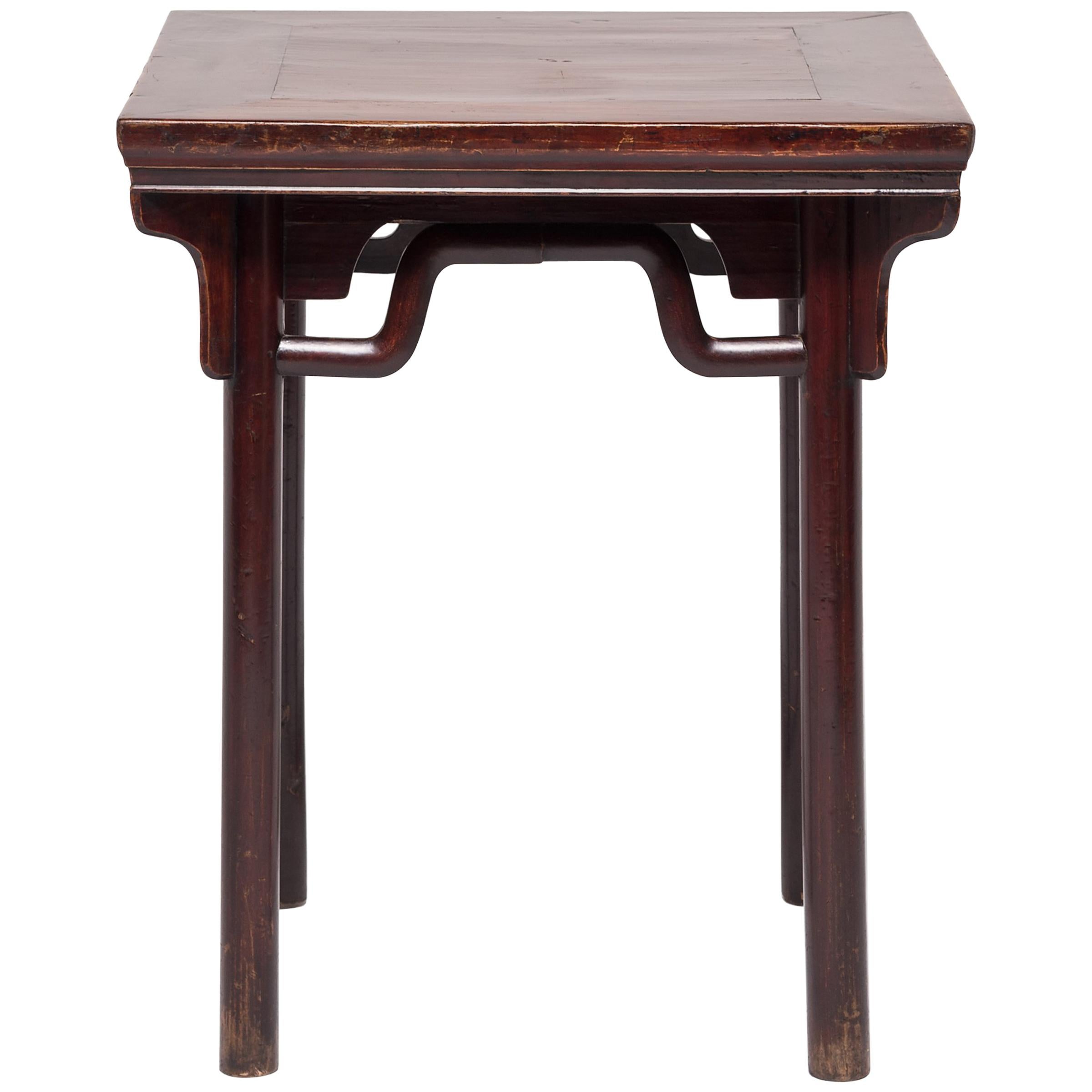 19th Century Chinese Square Table with Humpback Stretchers