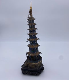 19th Century Chinese Sterling Silver Pagoda