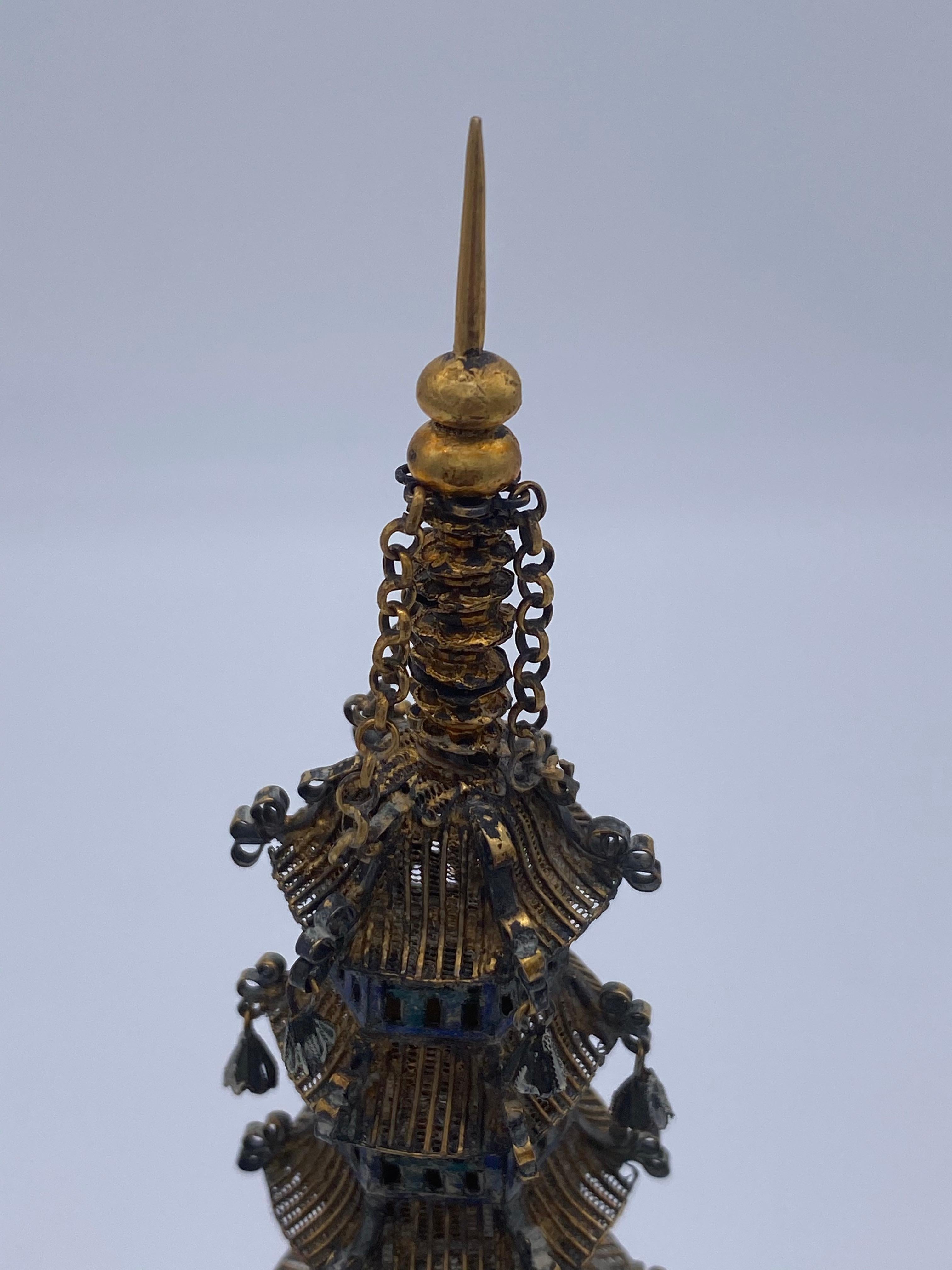 19th Century Chinese Sterling Silver Pagoda For Sale 1