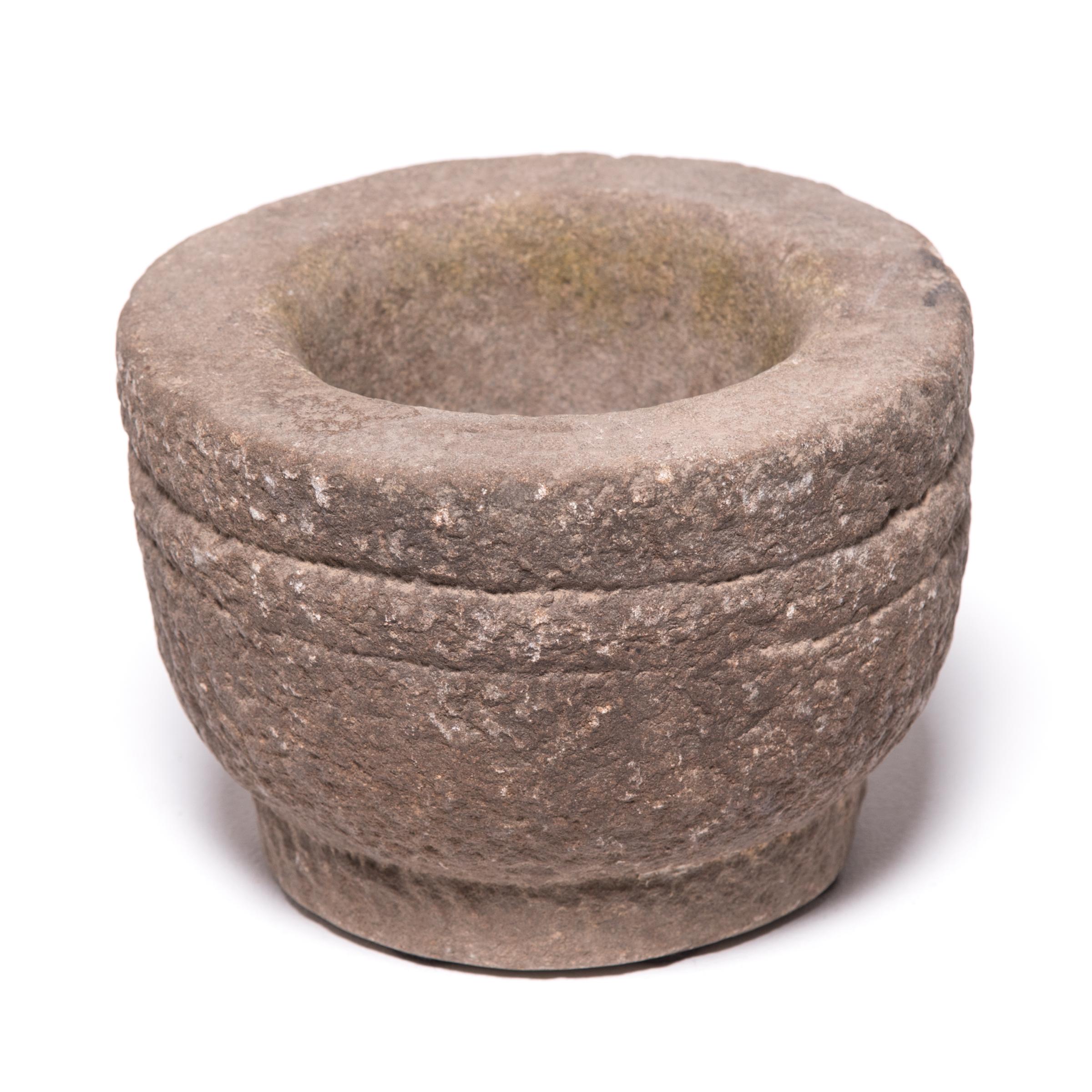 Rustic 19th Century Chinese Stone Mortar