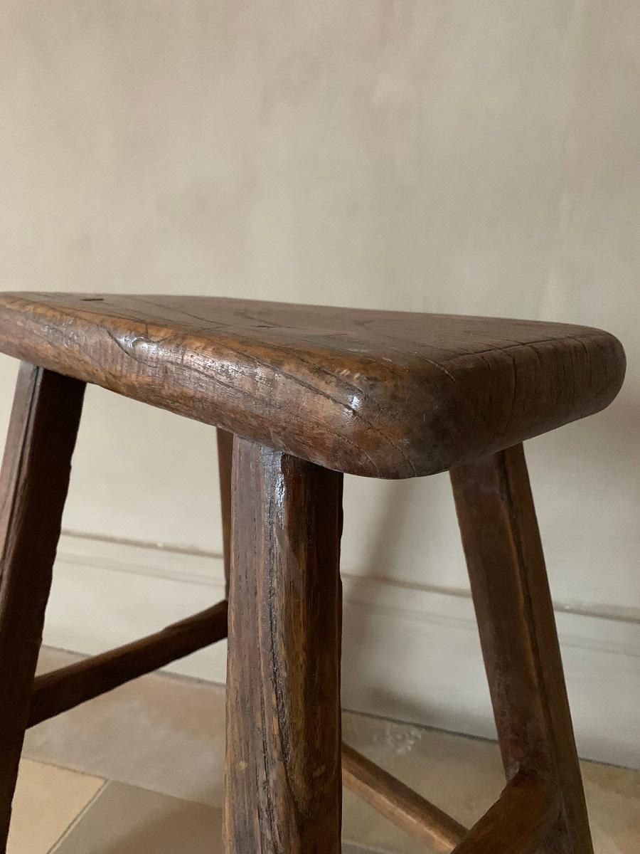 Elm 19th Century Chinese Stool For Sale