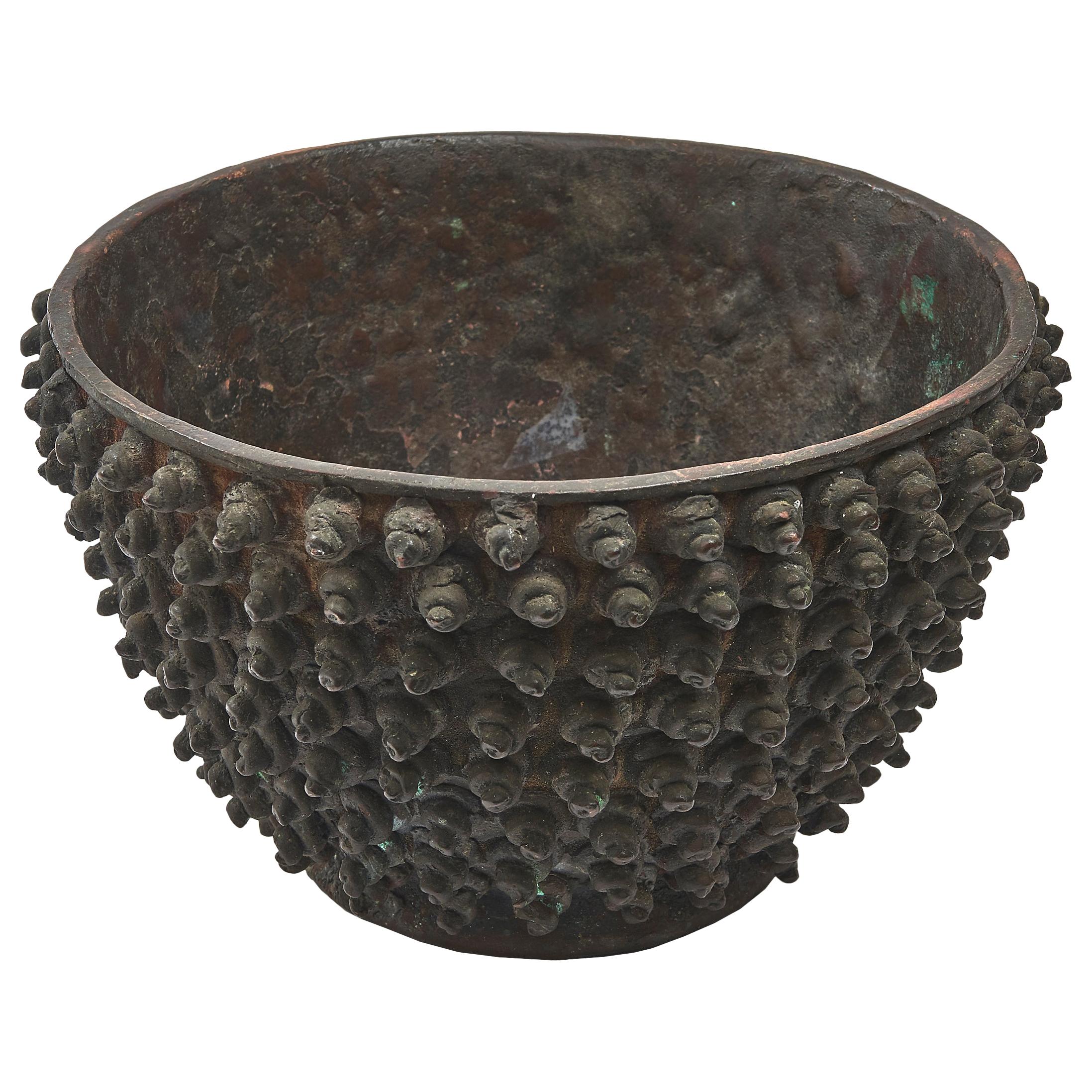 19th Century Chinese Studded Vase in Bronze