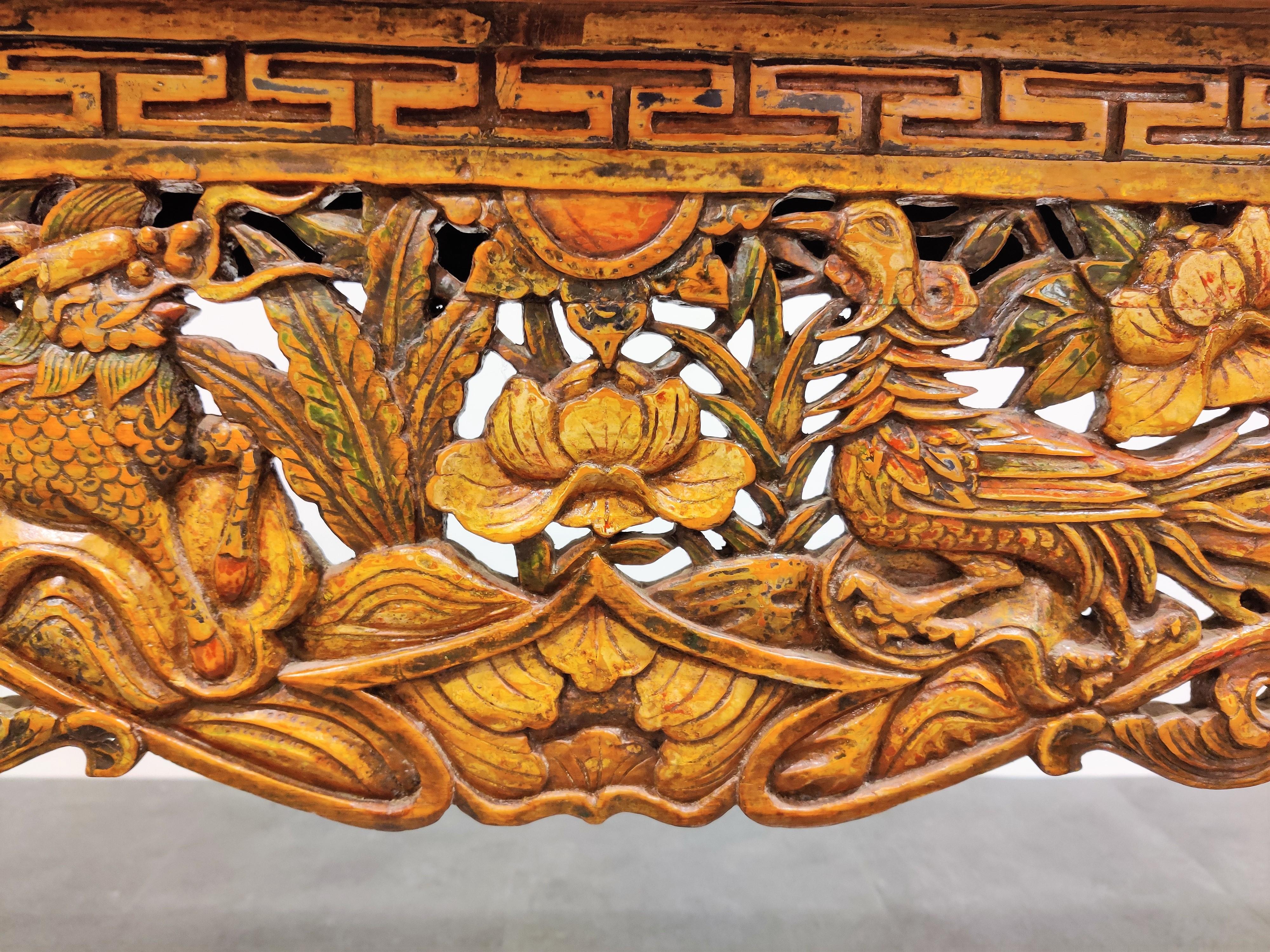 19th Century Chinese-Style Carved Altar Table 11