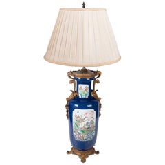 Famille Verte-Vase oder Lampe im chinesischen Stil des 19. Jahrhunderts