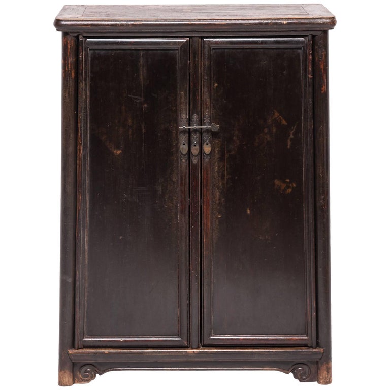19th Century Chinese Tapered Round Corner Book Cabinet For At 19th Century Chinese Tapered Round Corner Book Cabinet For