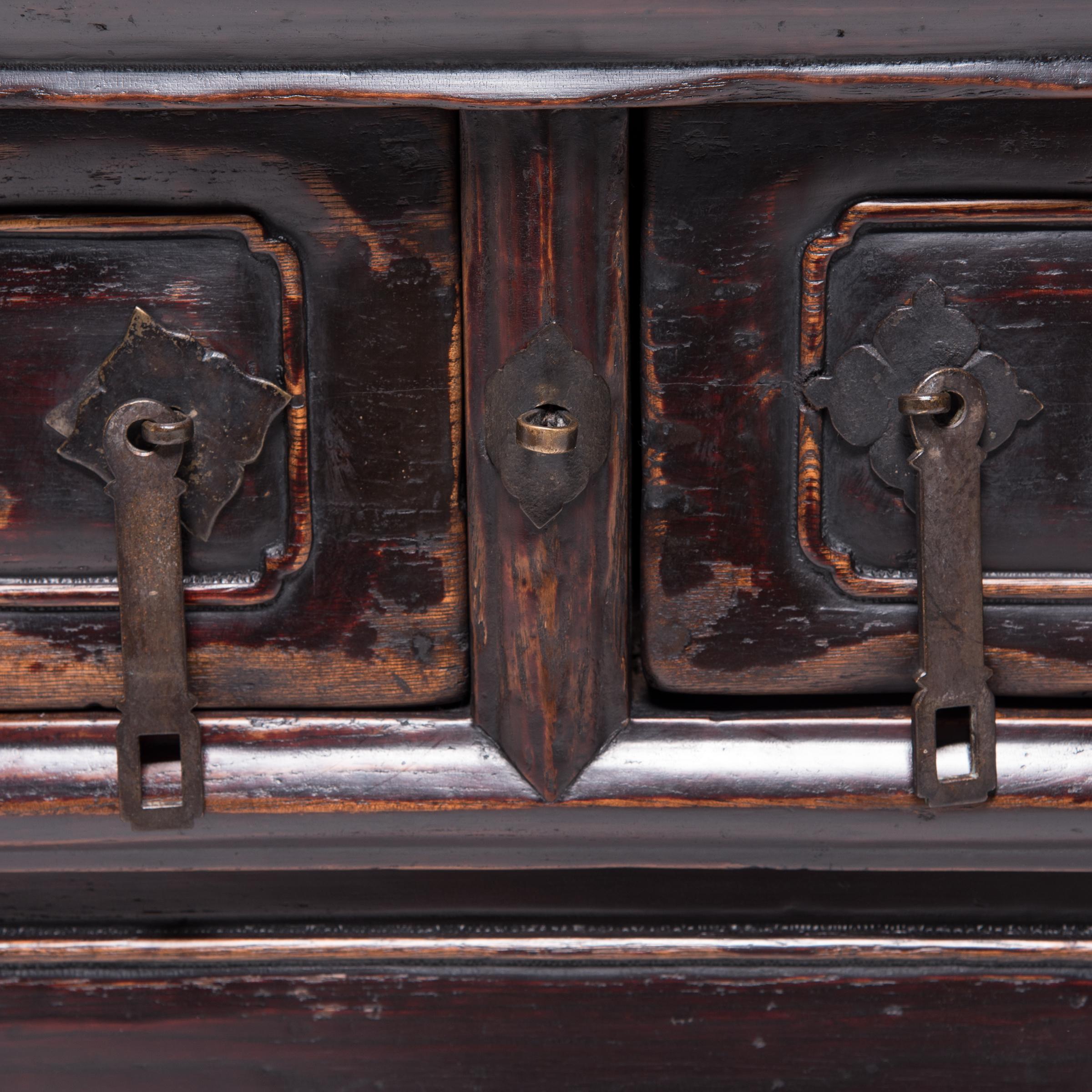 19th Century Chinese Tapered Two-Drawer Chest 2