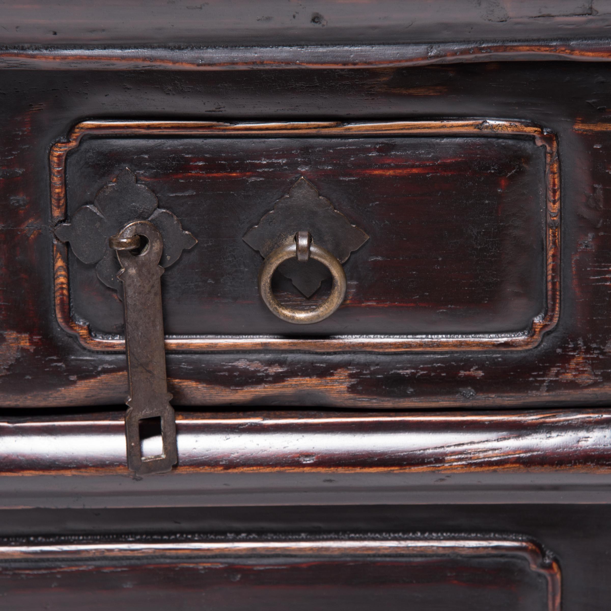 19th Century Chinese Tapered Two-Drawer Chest 4