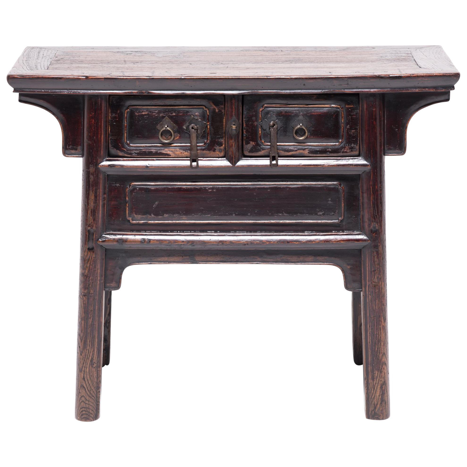 19th Century Chinese Tapered Two-Drawer Chest