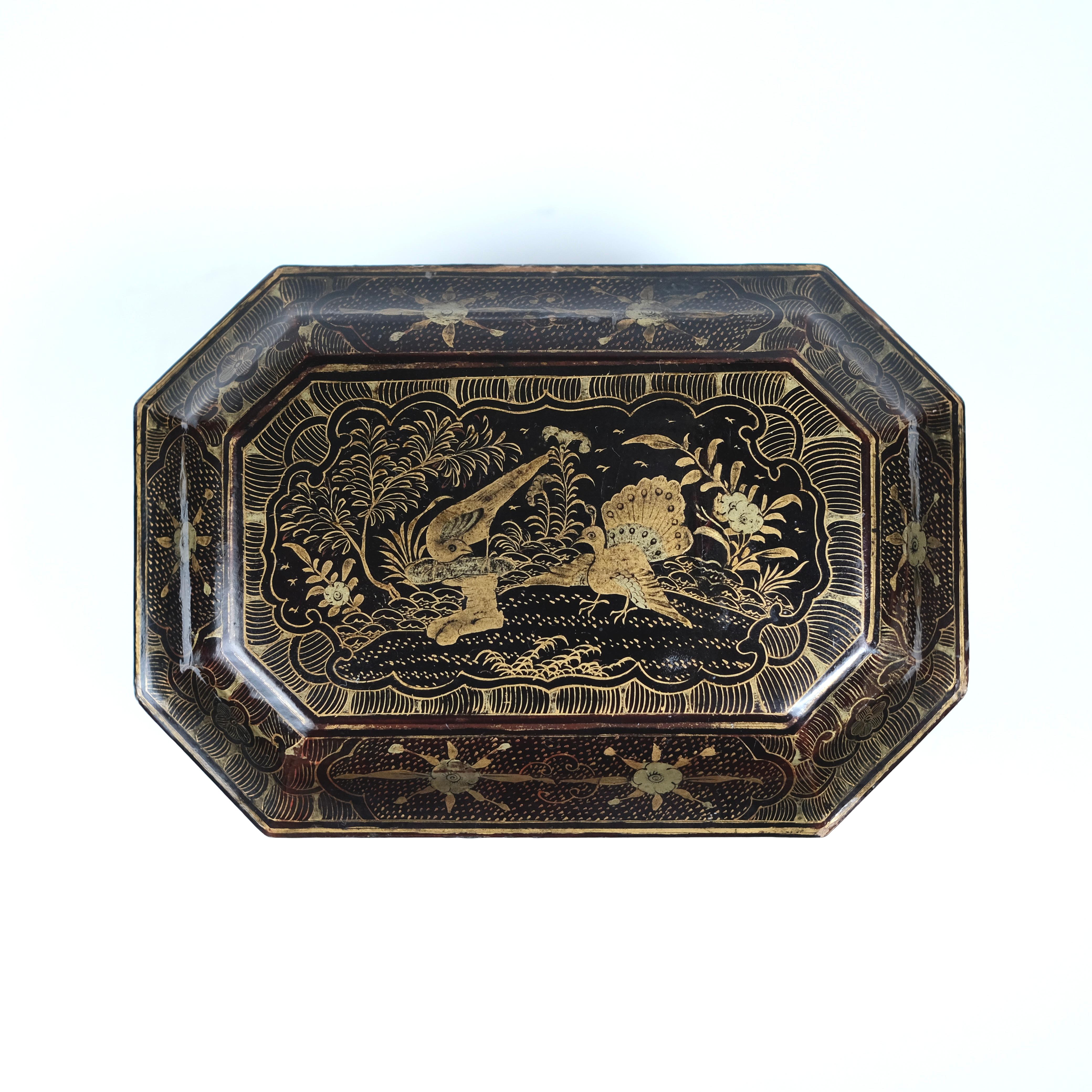 Caja de té china del siglo XIX Madera en venta