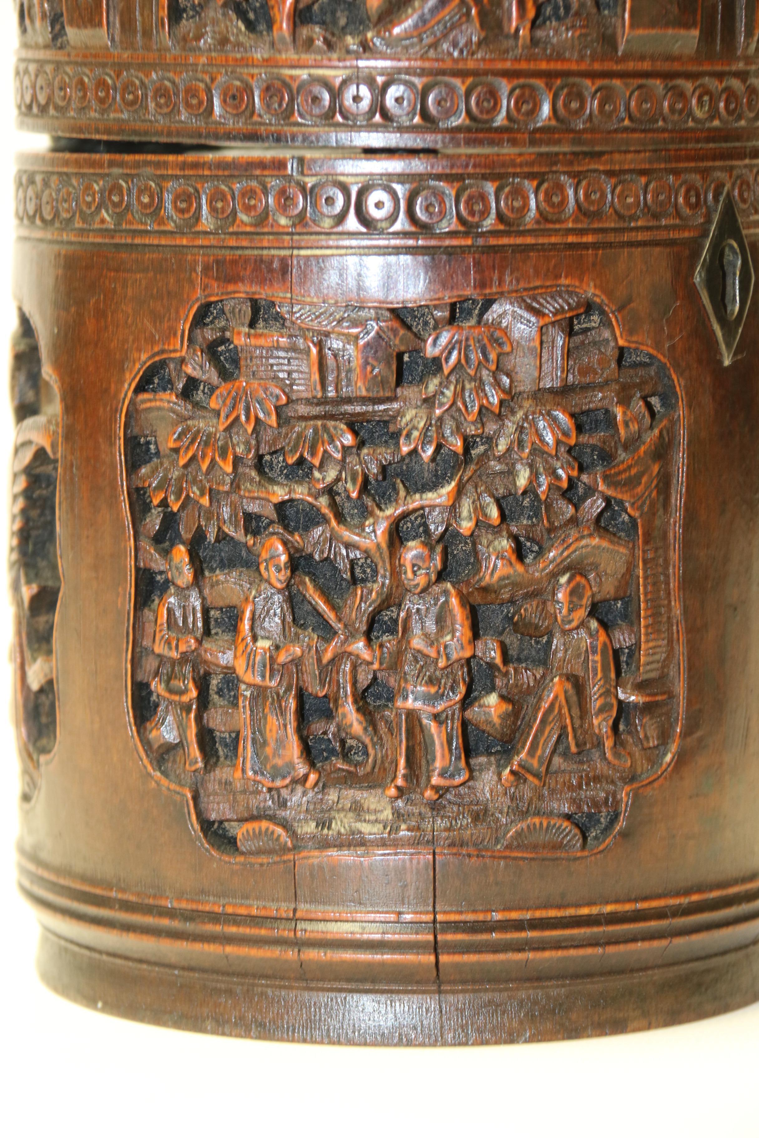 19th Century Chinese Tea Caddy Made from Bamboo, circa 1890 For Sale 5