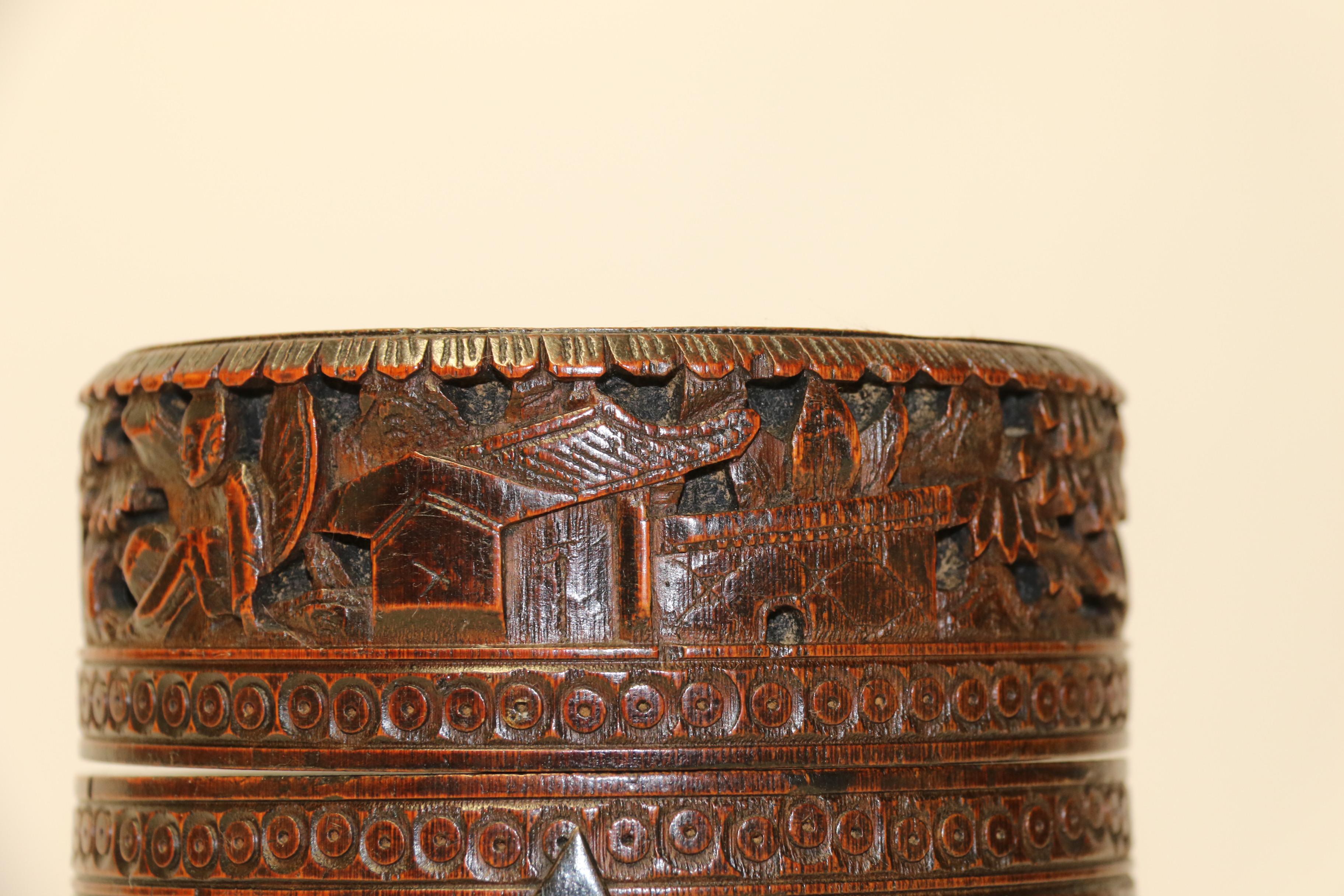 19th Century Chinese Tea Caddy Made from Bamboo, circa 1890 For Sale 1