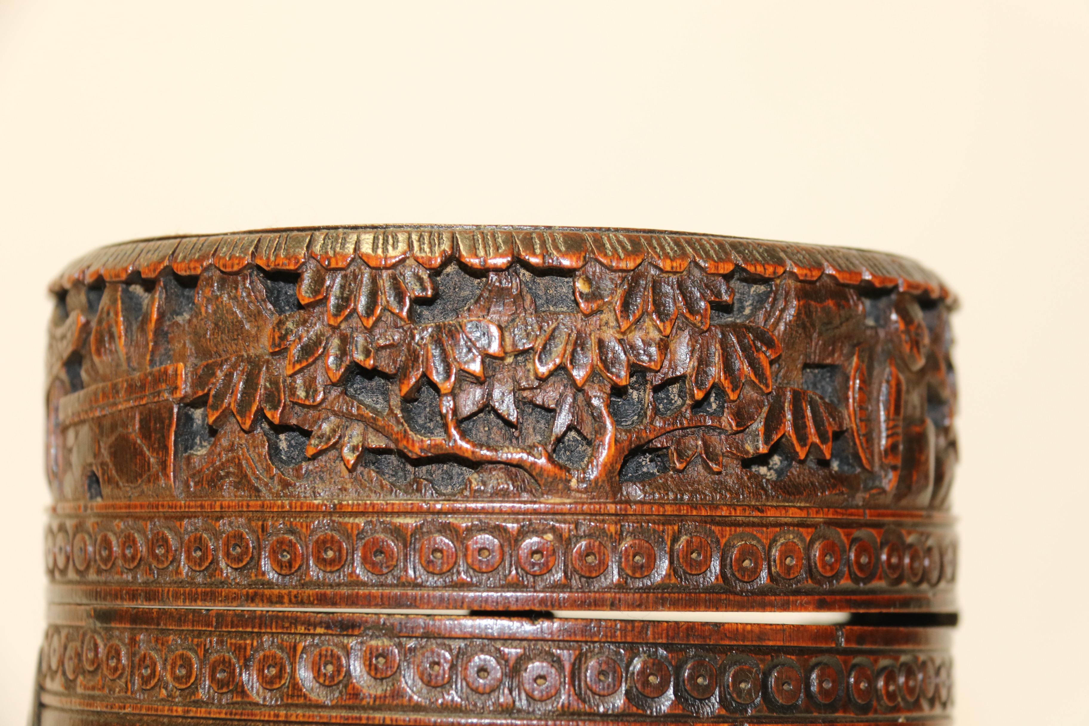 19th Century Chinese Tea Caddy Made from Bamboo, circa 1890 For Sale 2