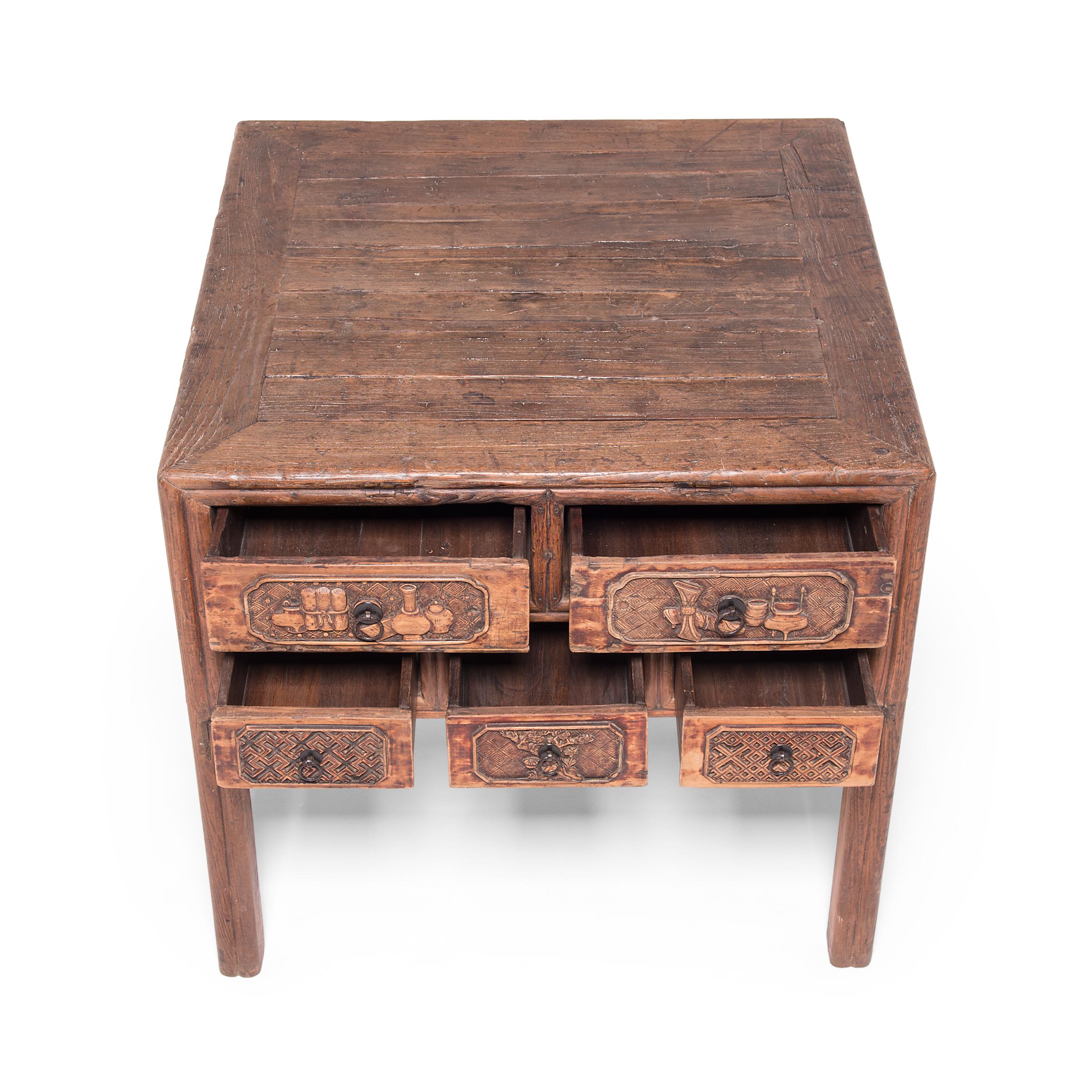 Chinese Ten-Drawer Offering Table, c. 1850 In Good Condition For Sale In Chicago, IL