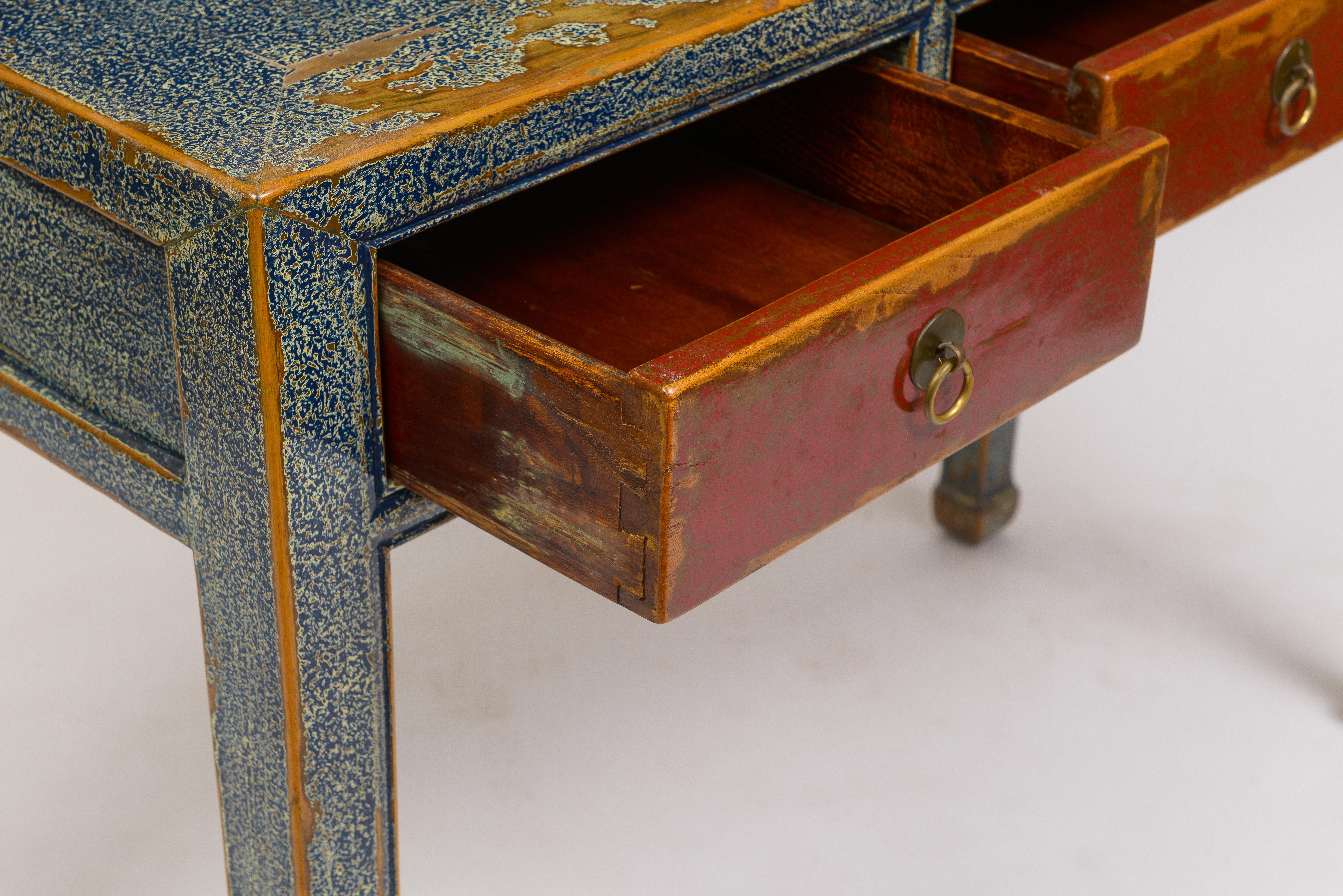 19th Century Chinese Three Drawer Console For Sale 3