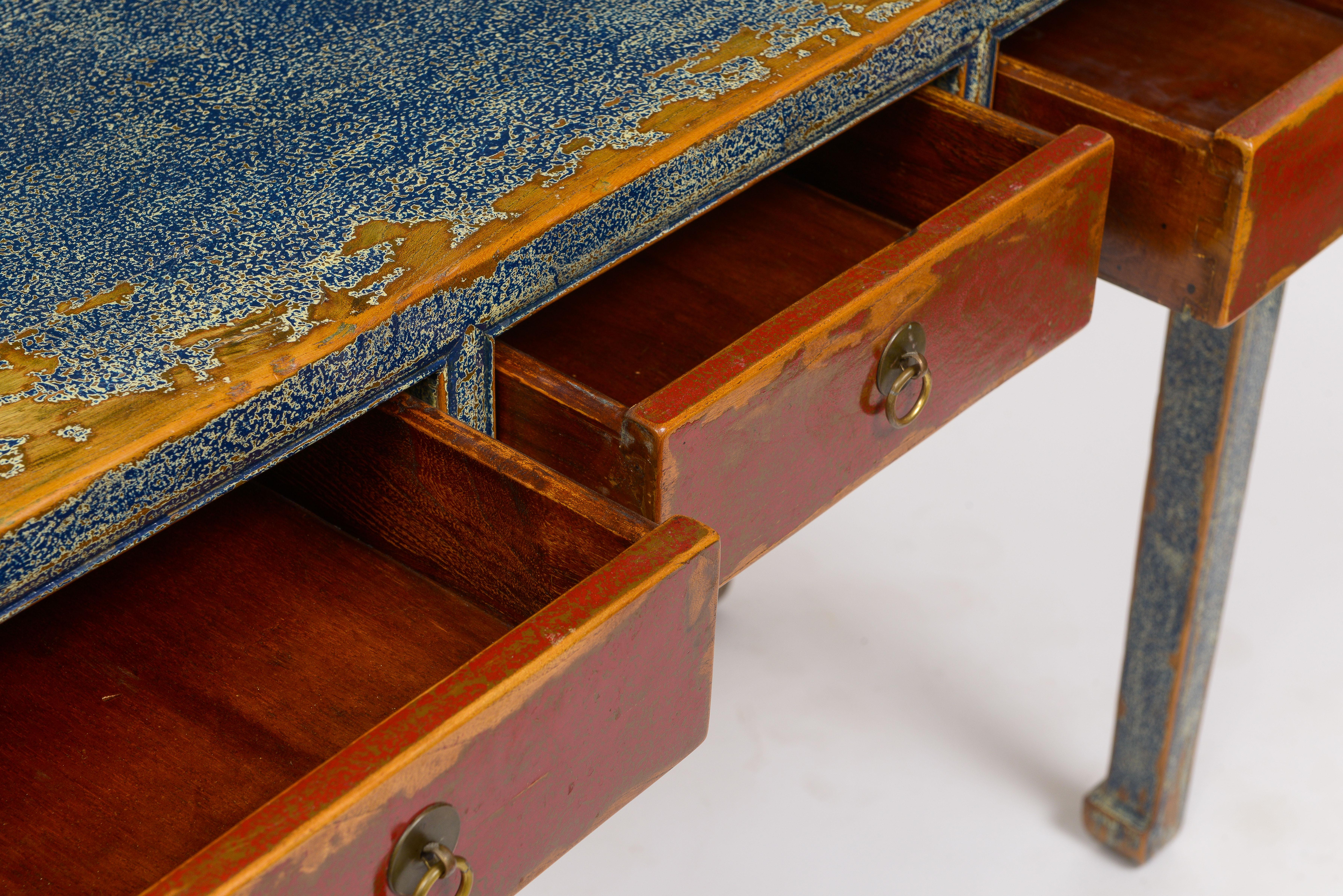 19th Century Chinese Three Drawer Console For Sale 4