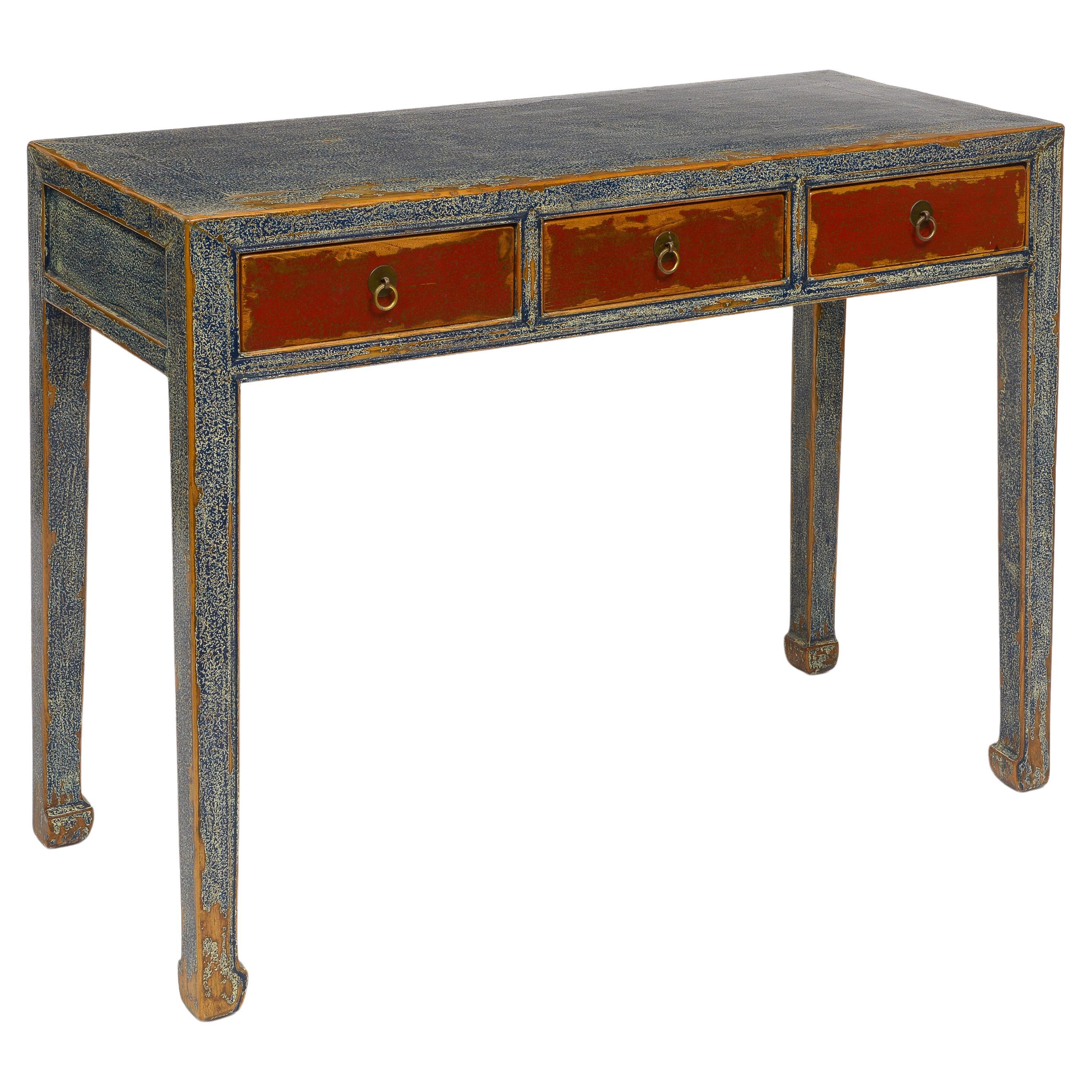 19th Century Chinese Three Drawer Console For Sale