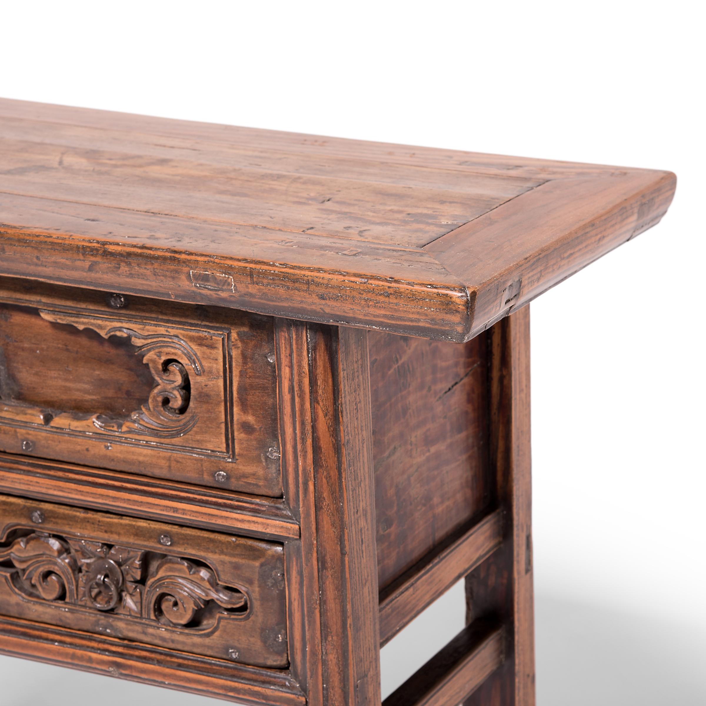 19th Century Chinese Three-Drawer Console Table, c. 1850