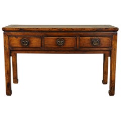 19th Century Chinese Three-Drawer Side Table