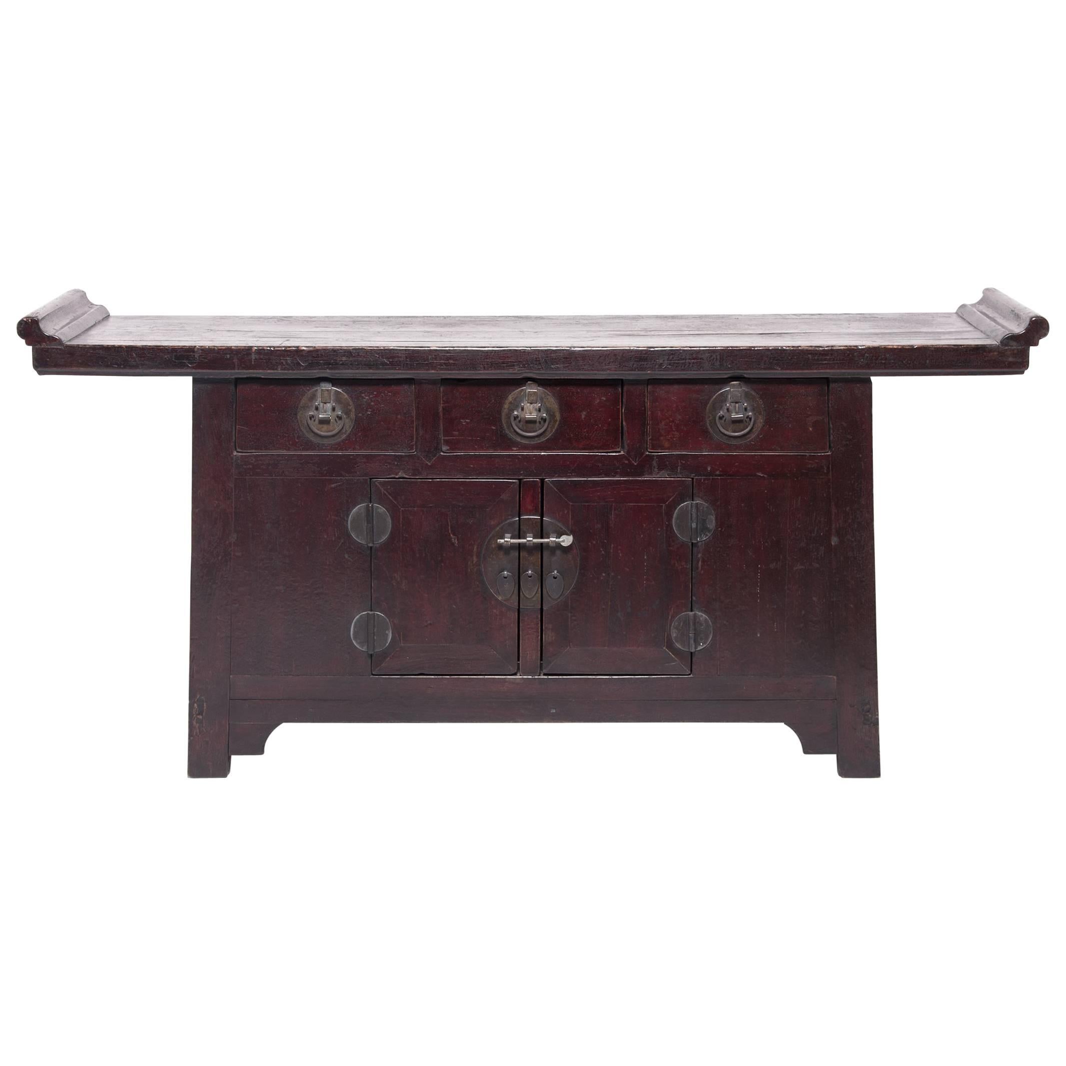 19th Century Chinese Three-Drawer Two-Door Coffer