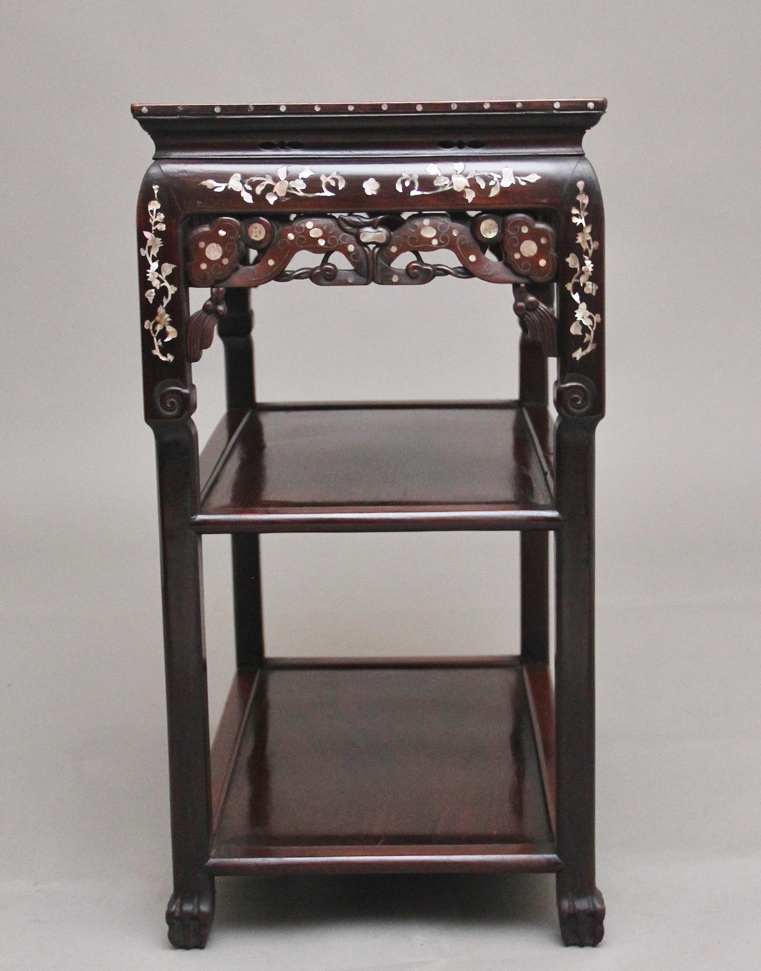 19th Century Chinese Three Tier Occasional Table For Sale 1