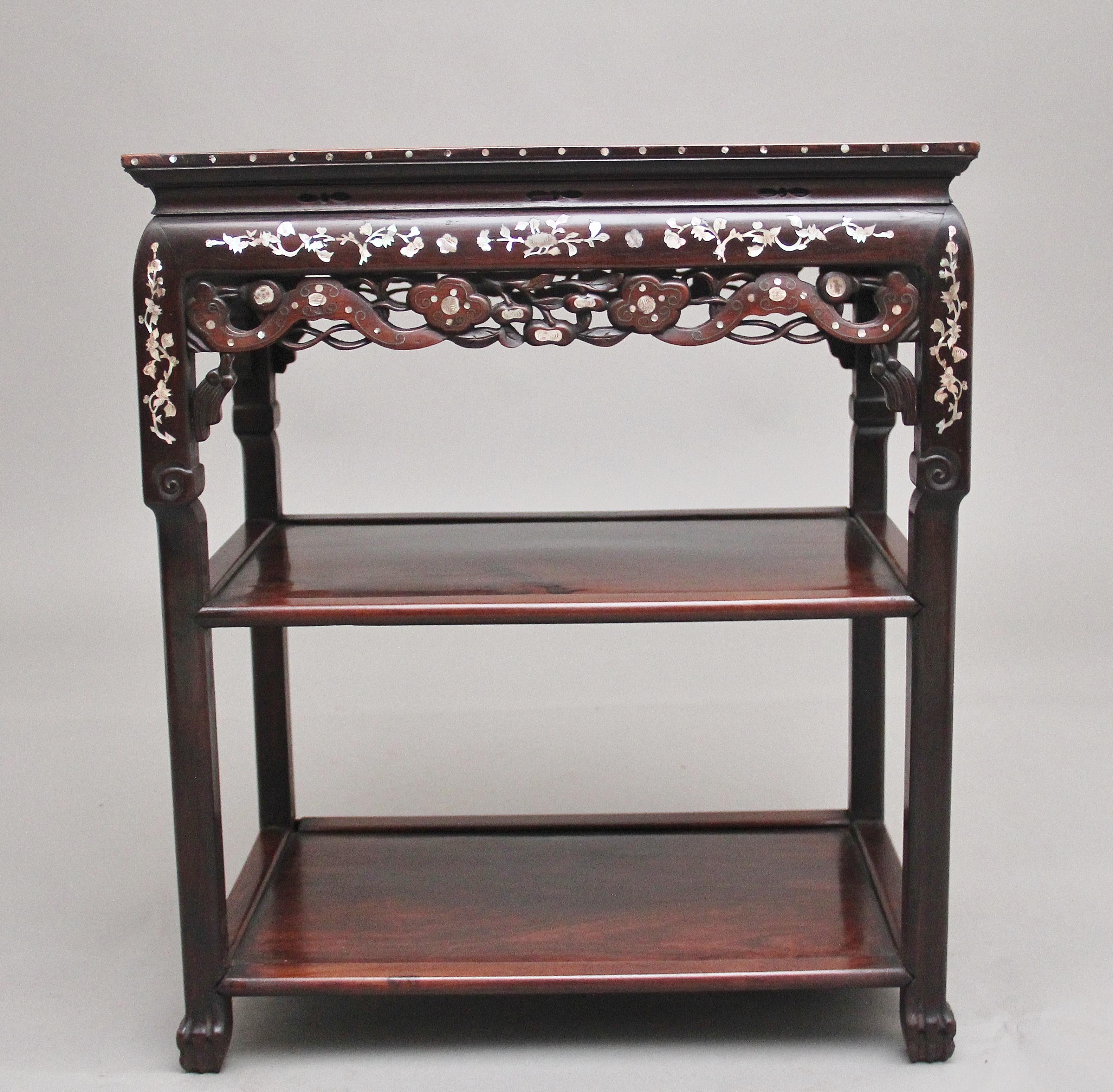 19th Century Chinese Three Tier Occasional Table For Sale 3
