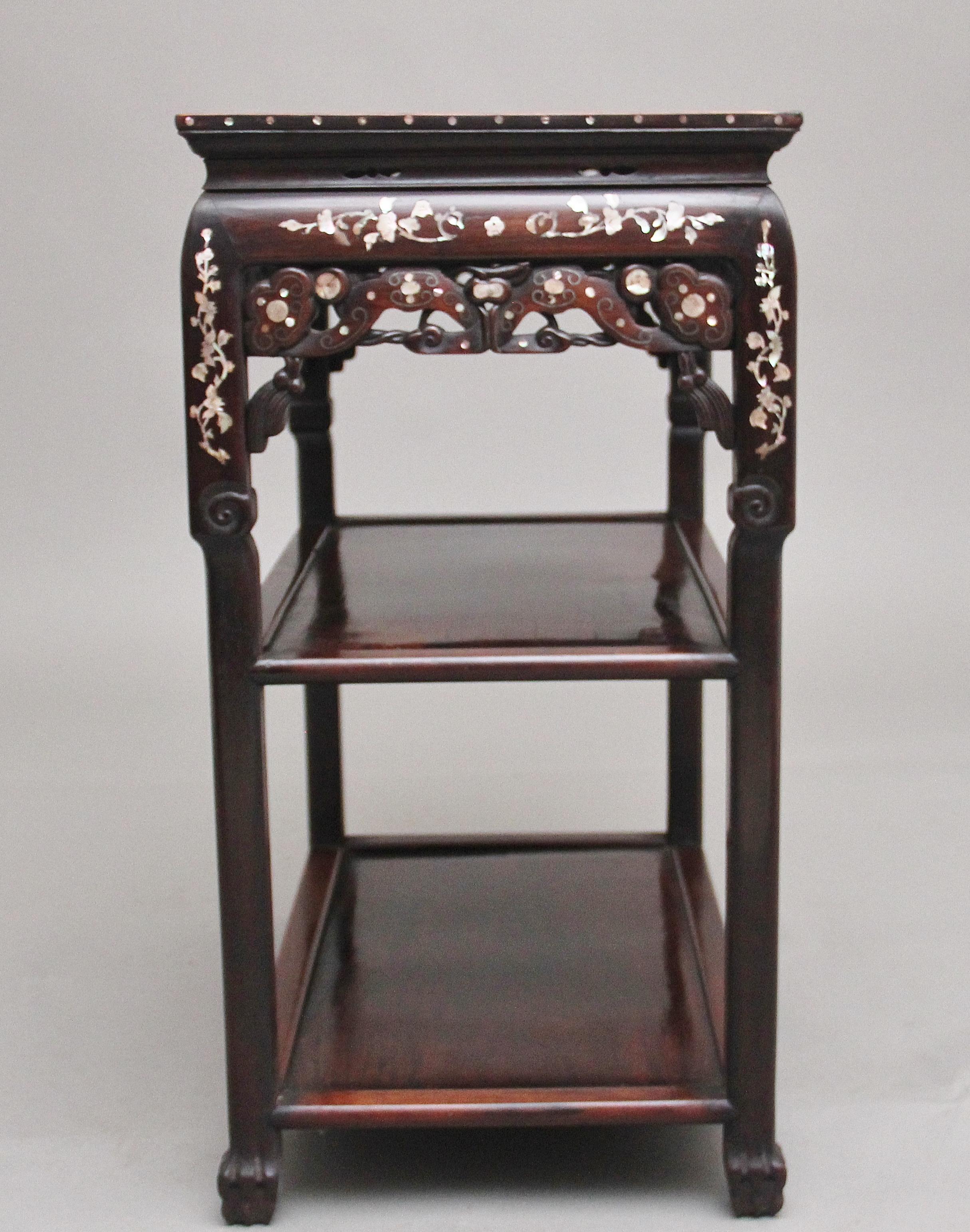 19th Century Chinese Three Tier Occasional Table For Sale 4