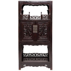 Antique Chinese Trailing Vine Display Cabinet, c. 1850