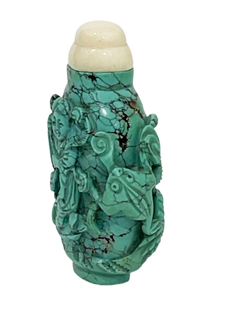 19th Century Chinese Turquoise Snuff Bottle In Good Condition In Delft, NL
