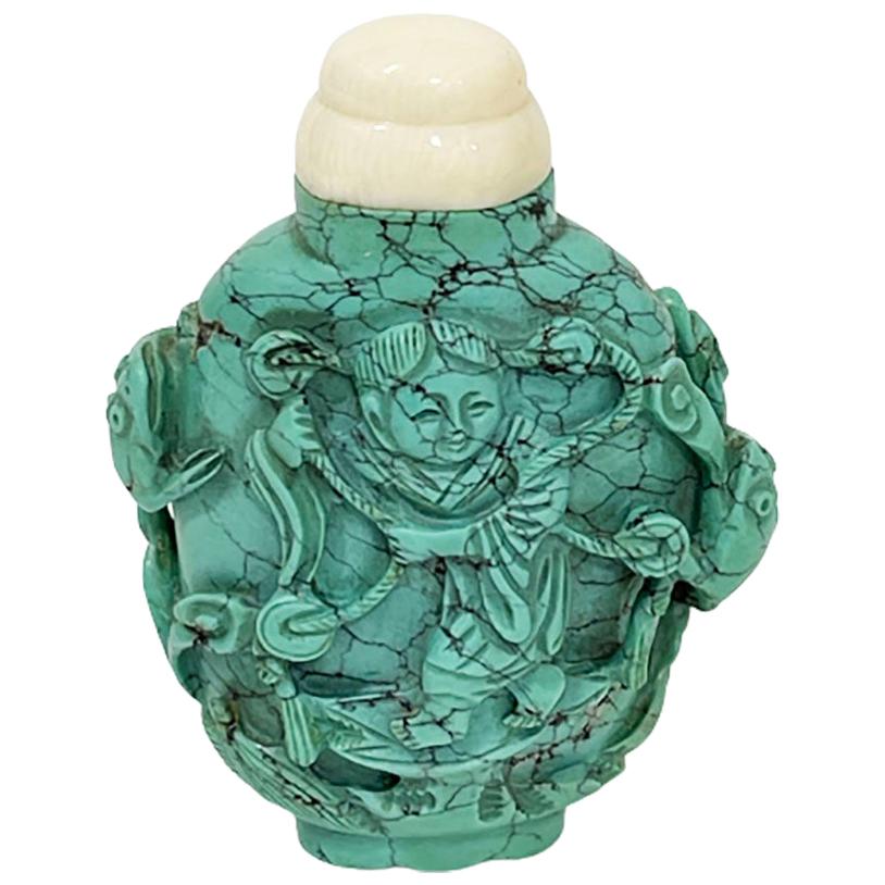 19th Century Chinese Turquoise Snuff Bottle