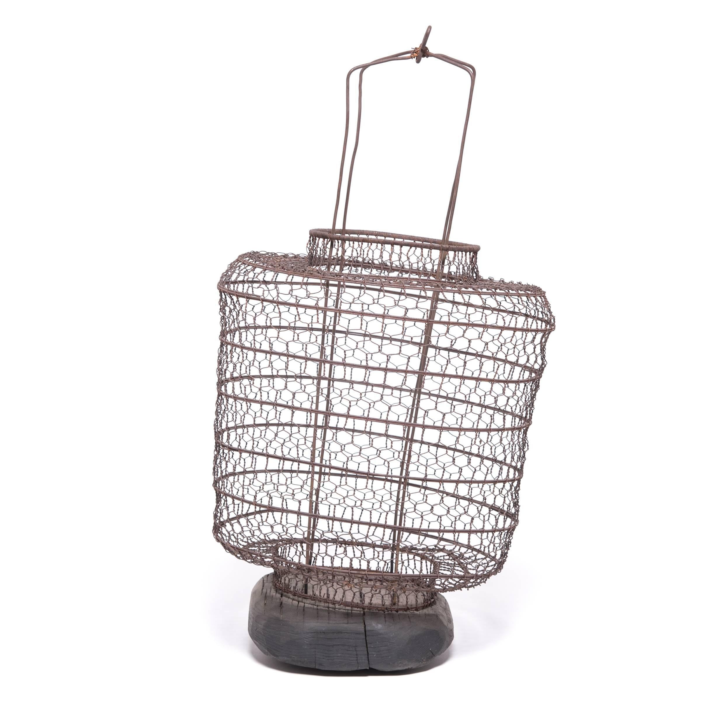 Hand-Woven 19th Century Chinese Twisted Wire Lantern