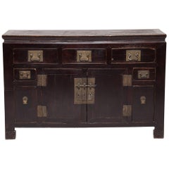Antique 19th Century Chinese Two-Door Lacquered Sideboard