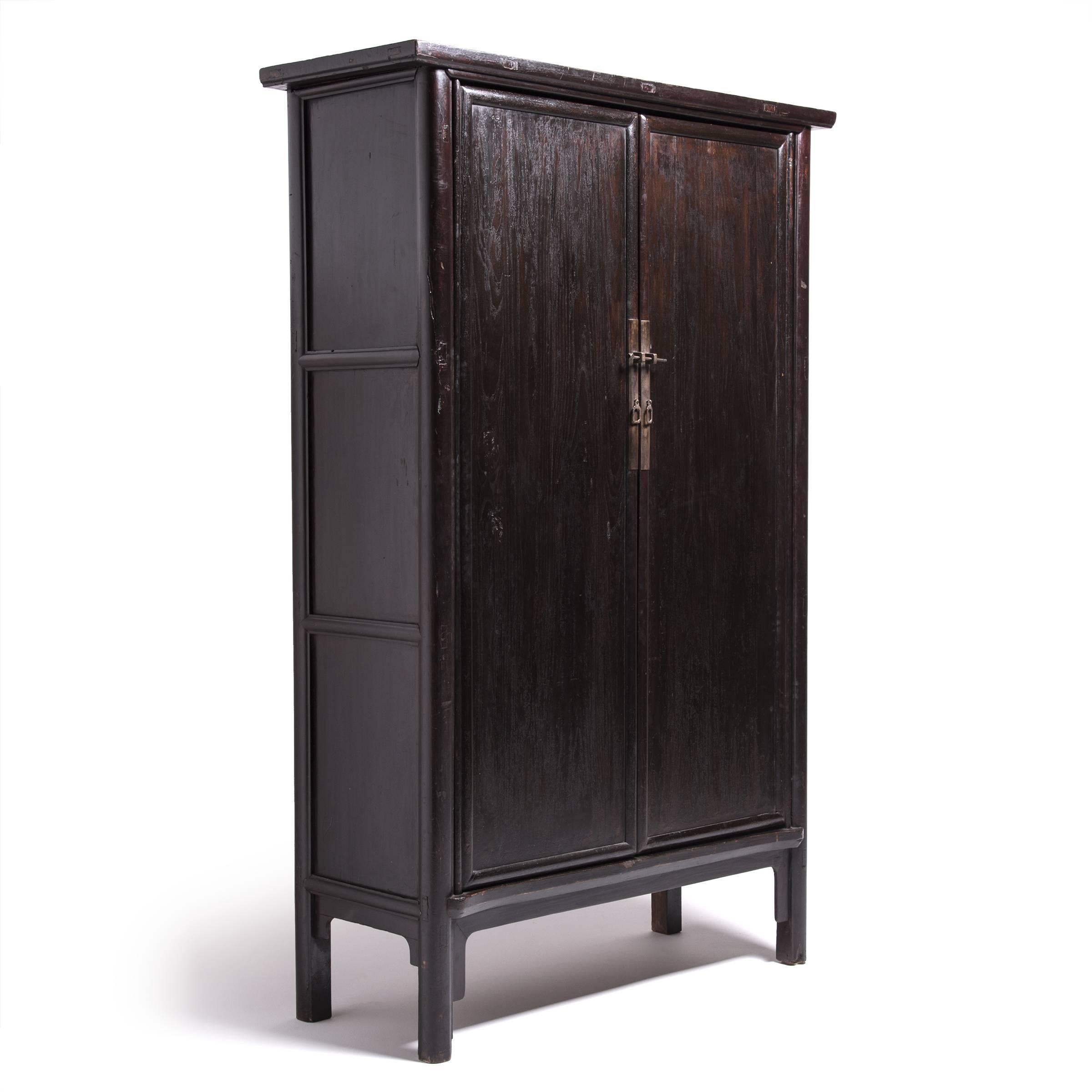 Brass 19th Century Chinese Two-Door Noodle Cabinet