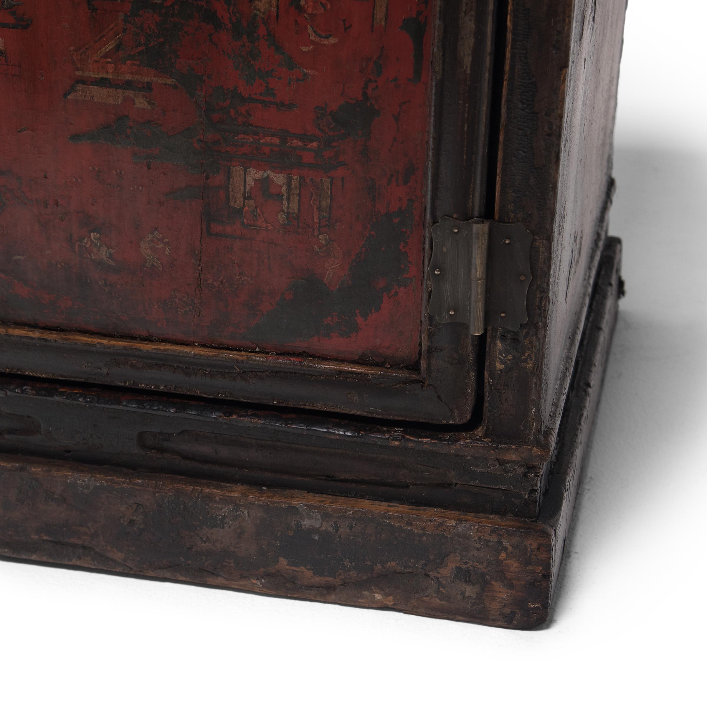 19th Century Chinese Two-Door Painted Chest 3