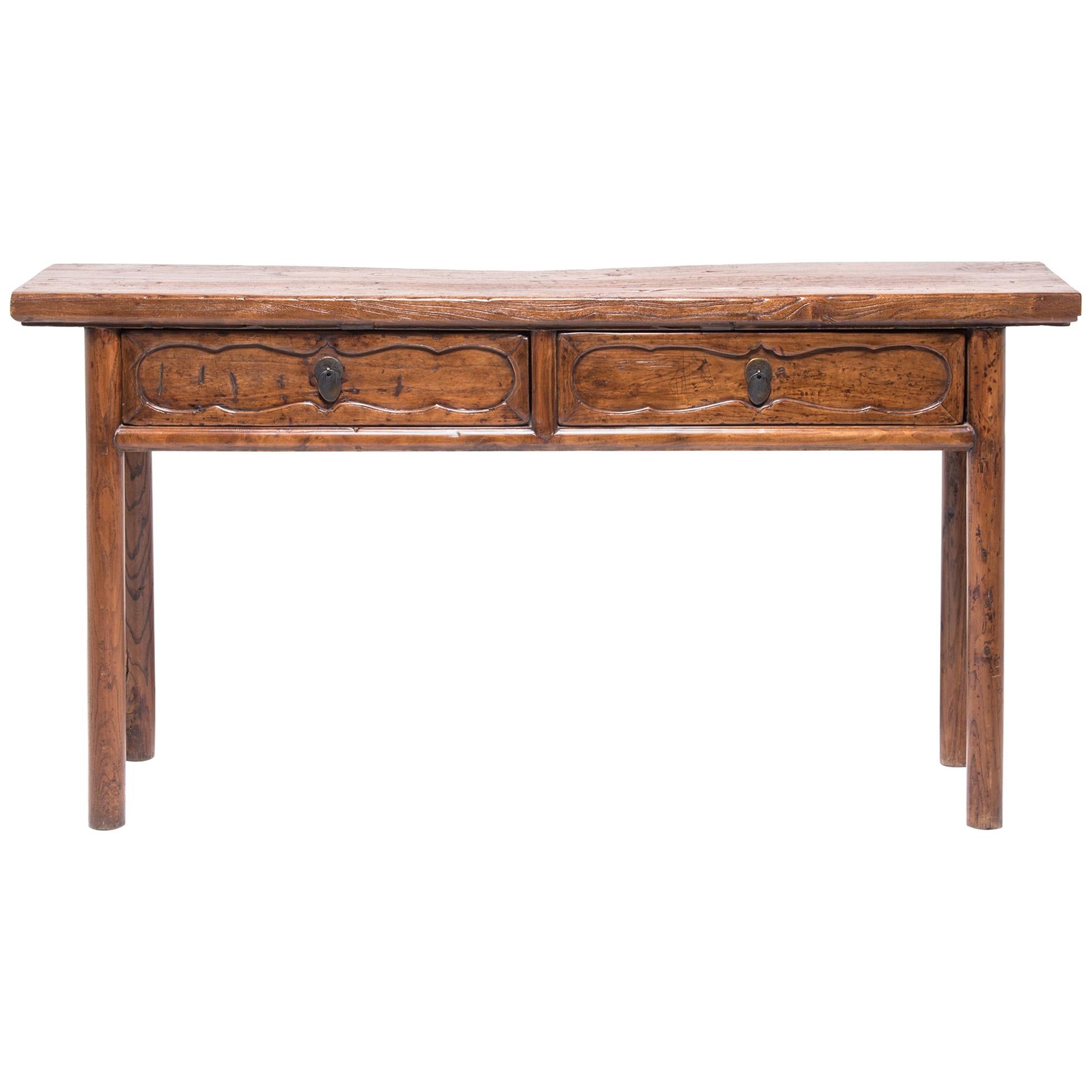 19th Century Chinese Two-Drawer Console Table
