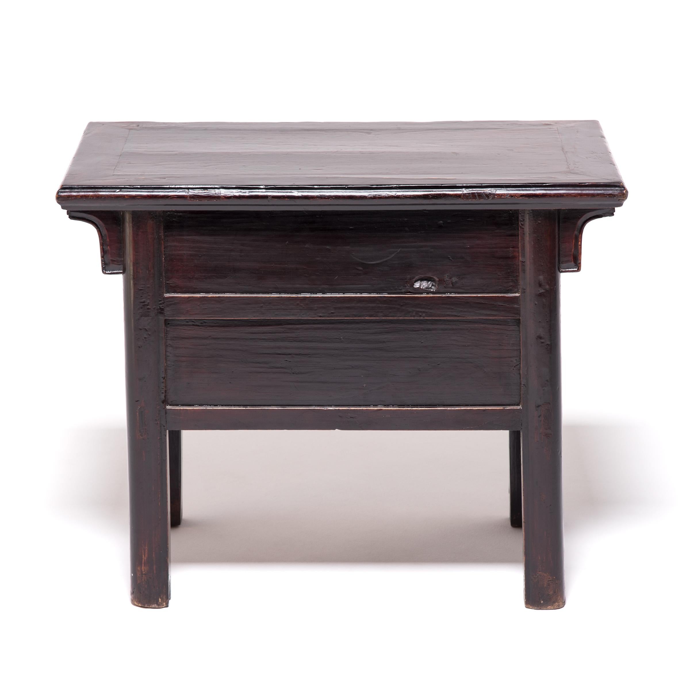 Qing 19th Century Chinese Two Drawer Low Table