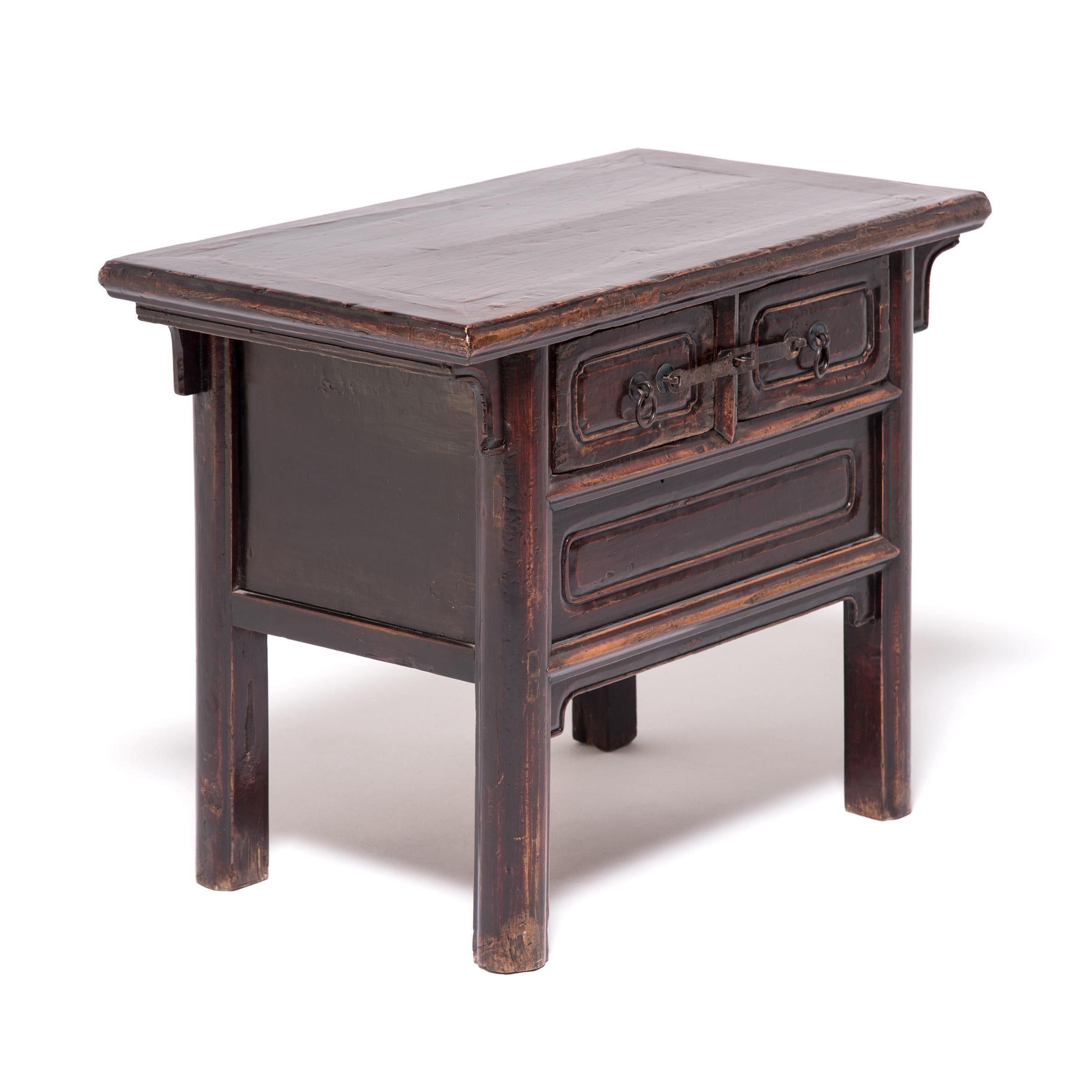 Lacquered 19th Century Chinese Two Drawer Low Table