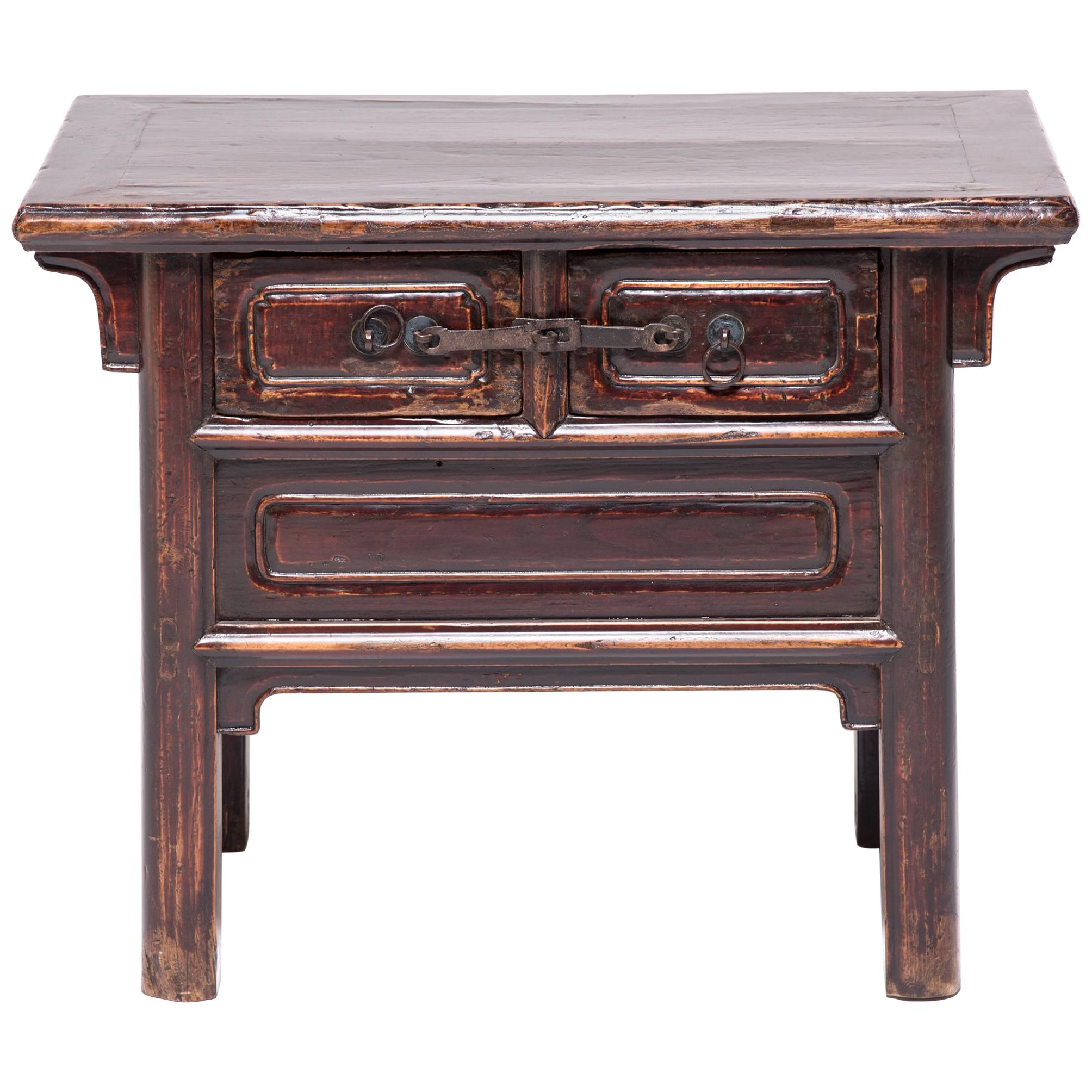 19th Century Chinese Two Drawer Low Table