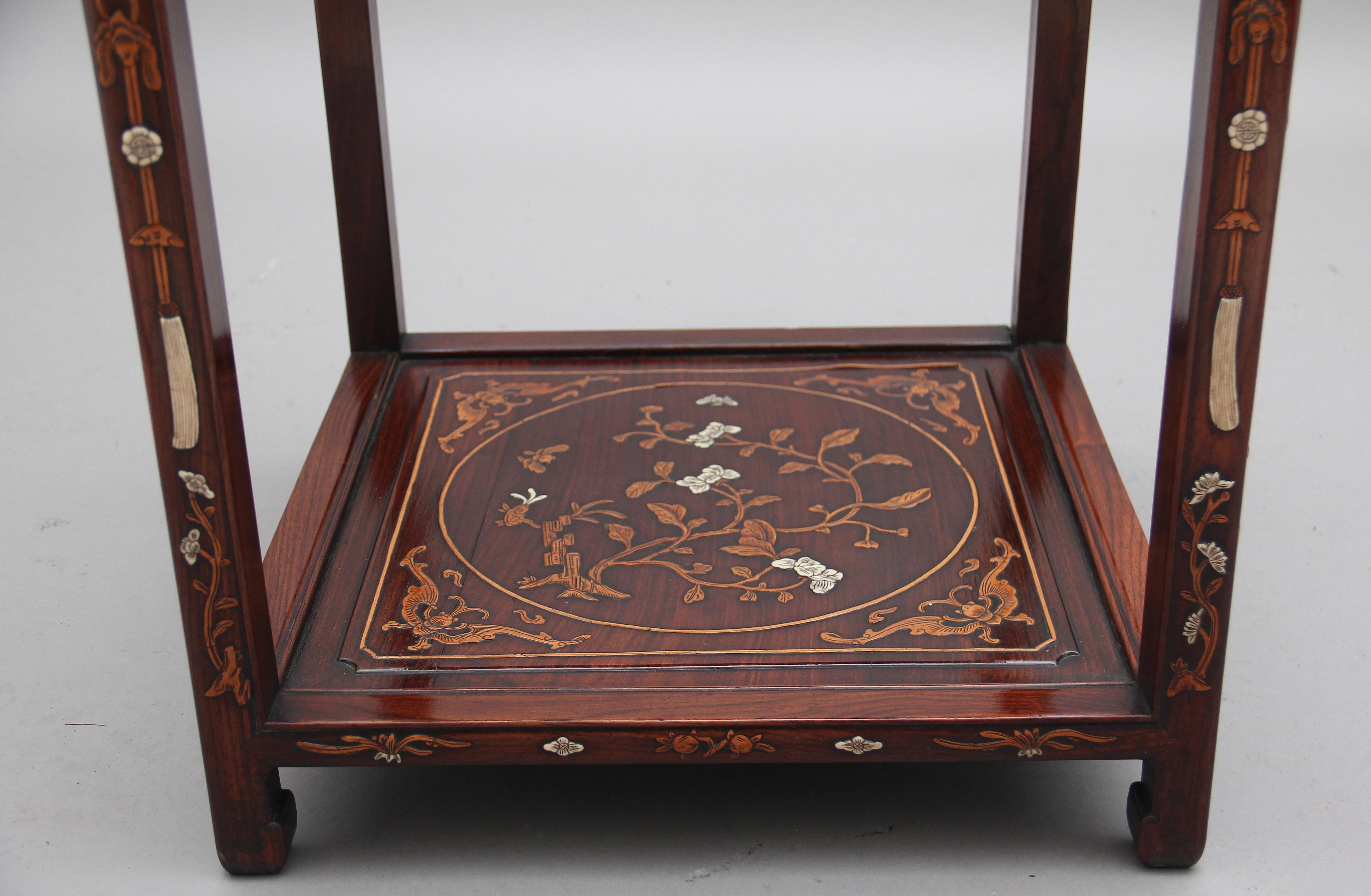 19th Century Chinese Two-Tier Inlaid Occasional Table 5