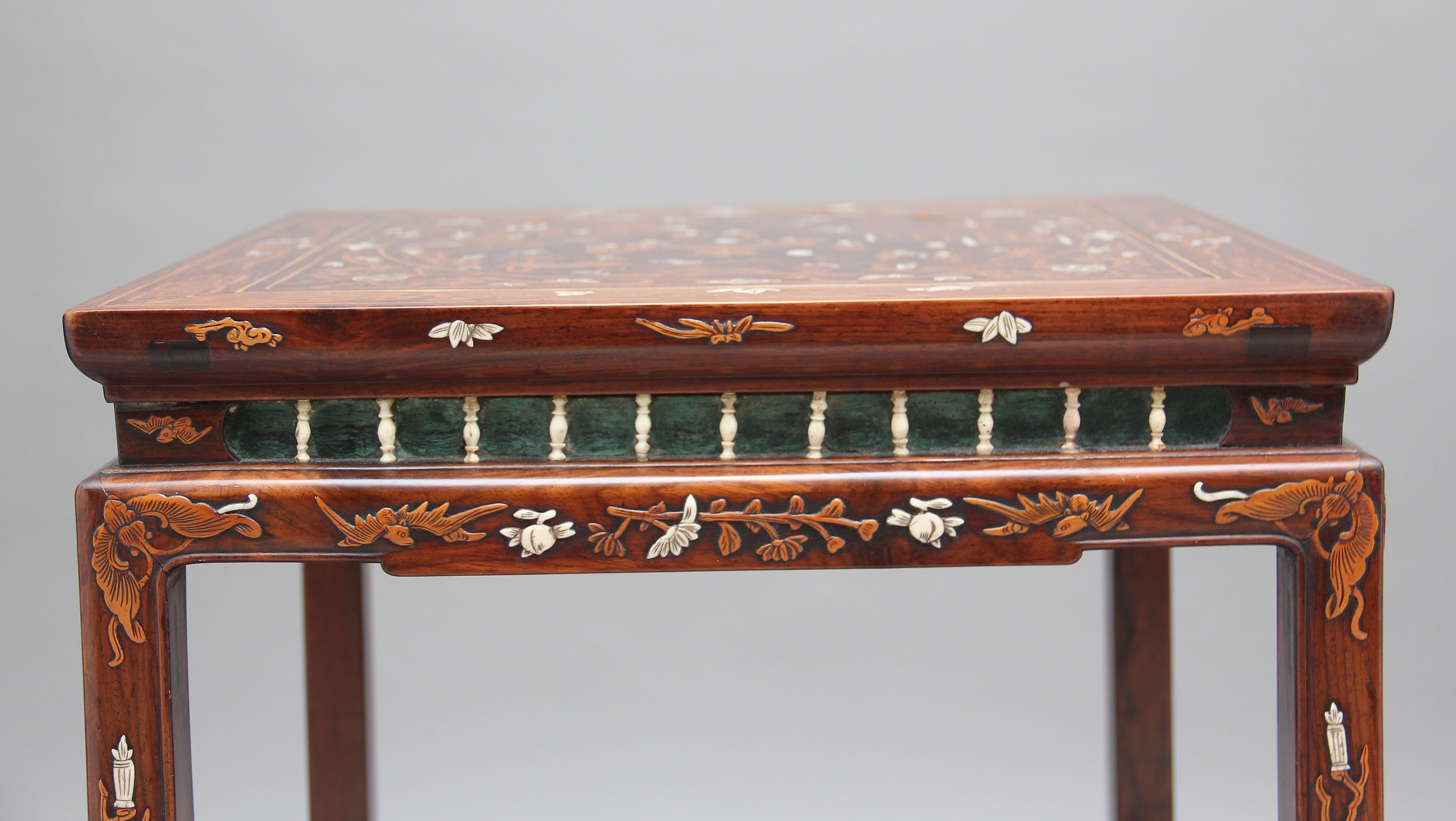 19th Century Chinese Two-Tier Inlaid Occasional Table 6