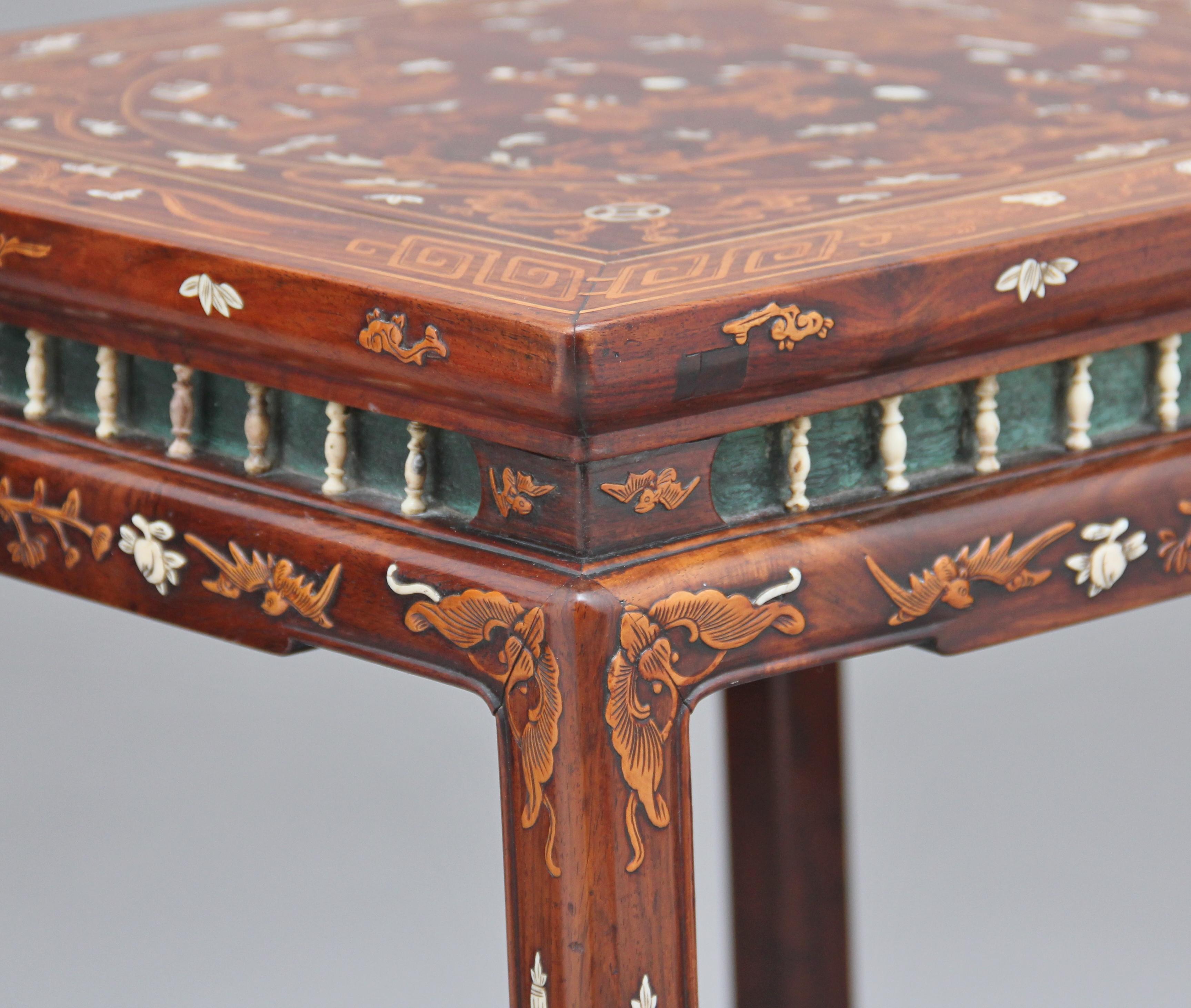 19th Century Chinese Two-Tier Inlaid Occasional Table 8