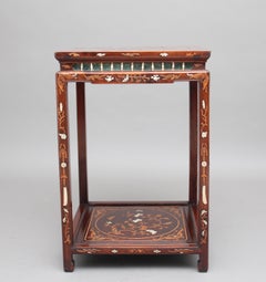 19th Century Chinese Two-Tier Inlaid Occasional Table