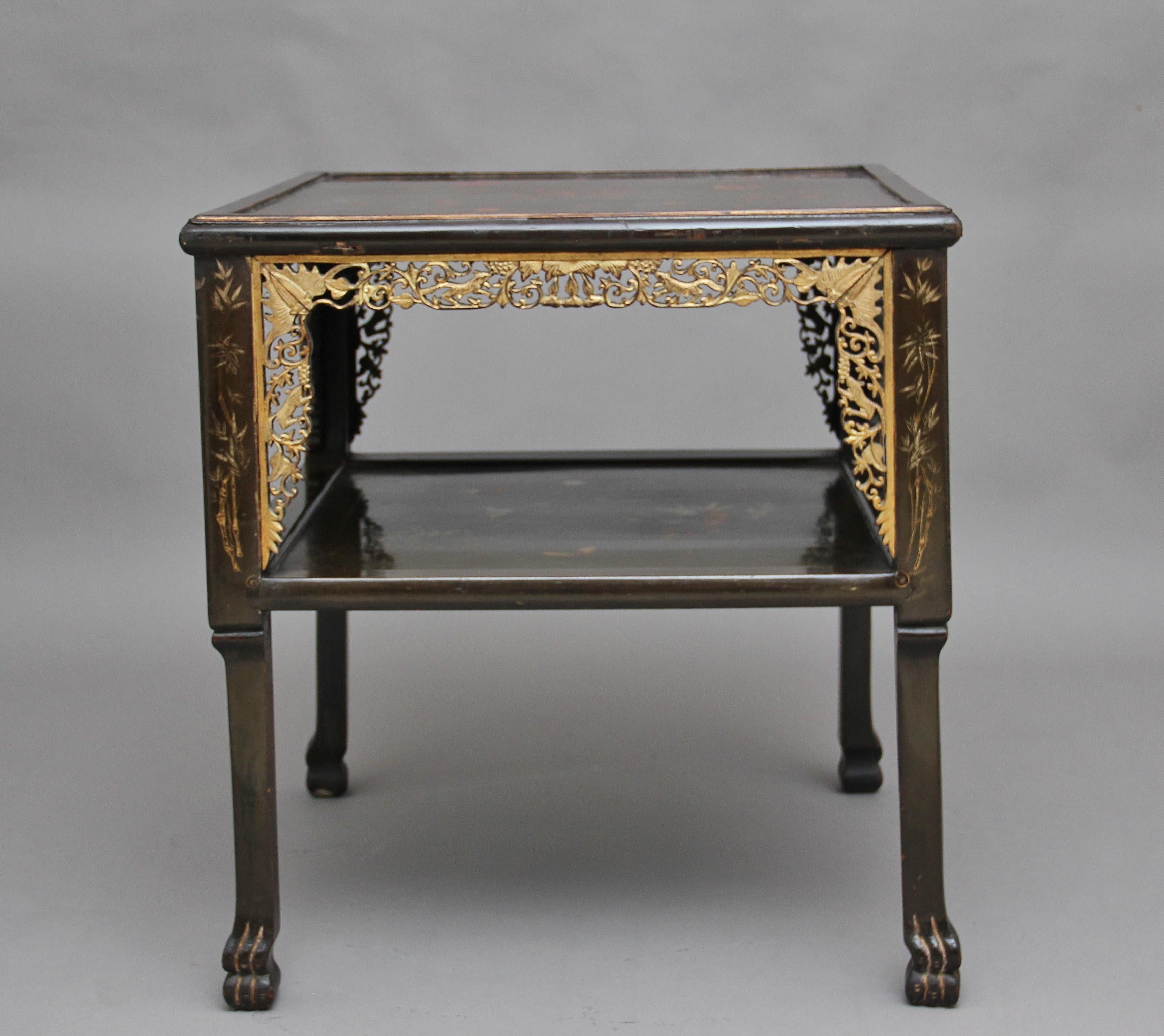 19th Century Chinese Two-Tier Occasional Table In Good Condition In Martlesham, GB