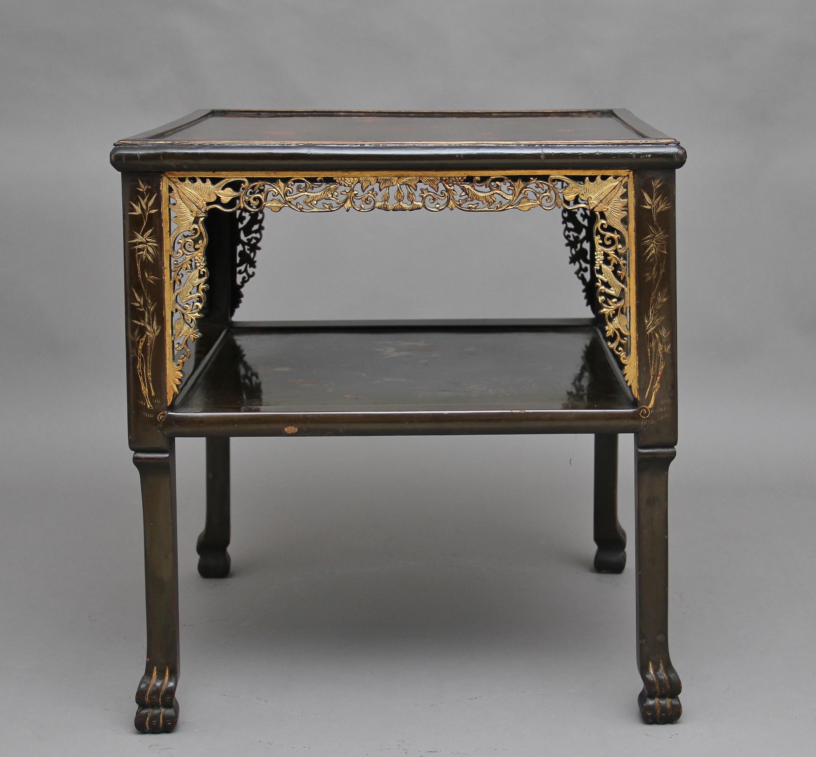 Late 19th Century 19th Century Chinese Two-Tier Occasional Table