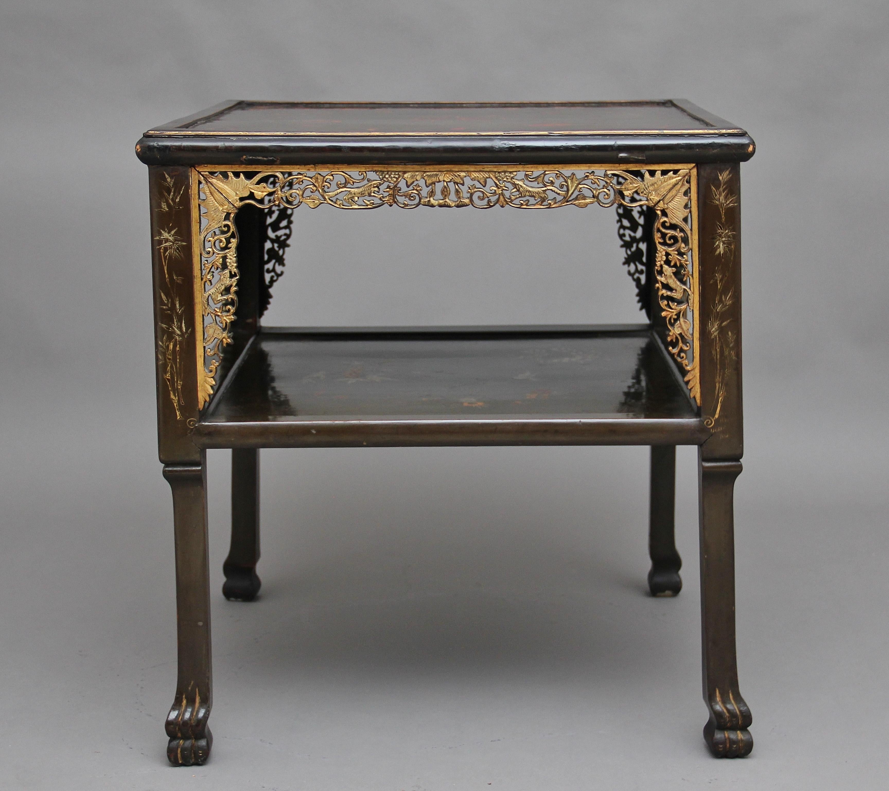 Hardwood 19th Century Chinese Two-Tier Occasional Table