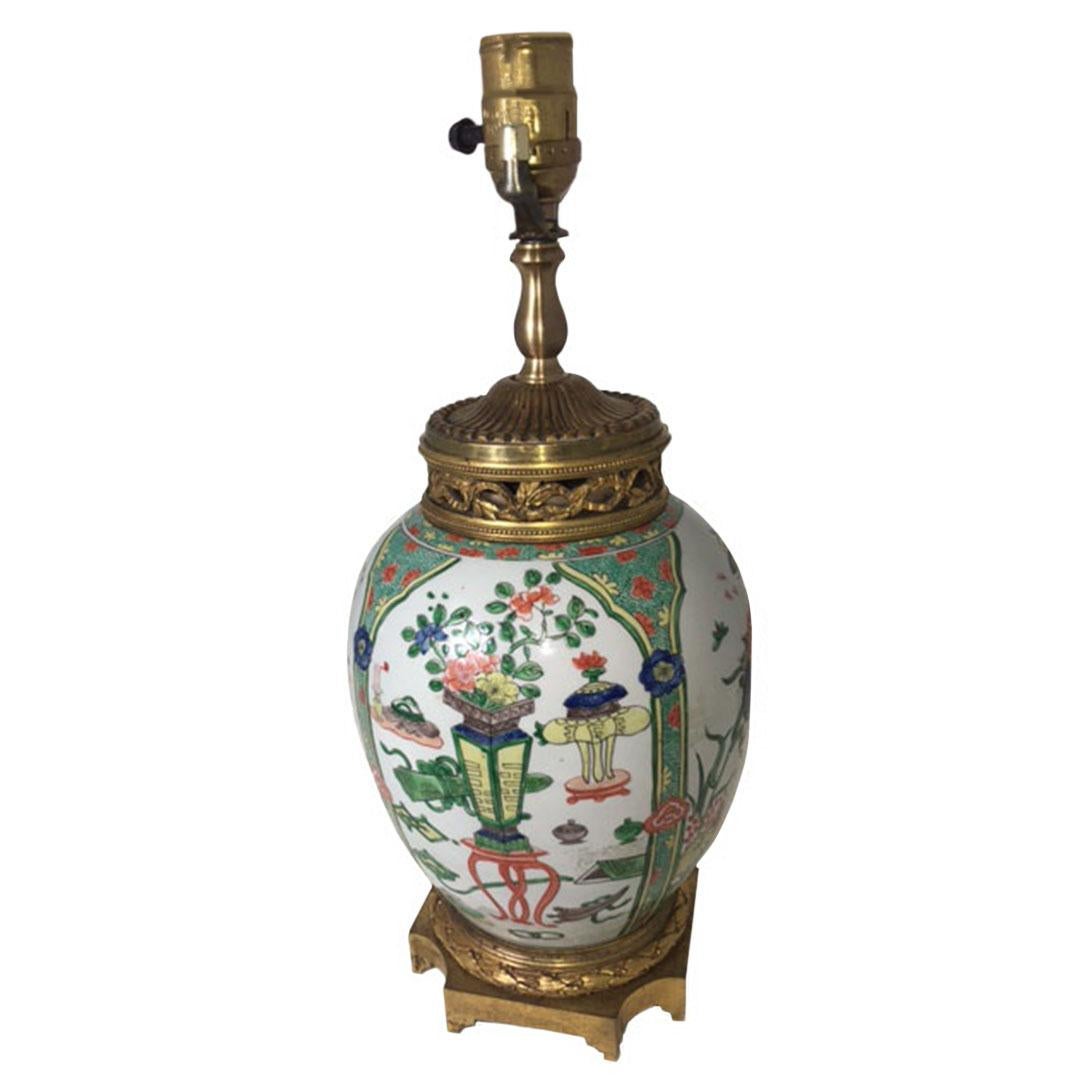 Fin du XIXe siècle Vase chinois du 19e siècle en guise de lampe en vente