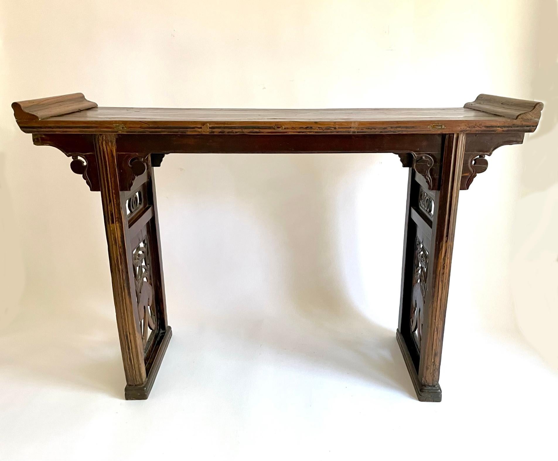 19th Century Chinese Walnut Altar 'Hetao Mu' Table For Sale 14