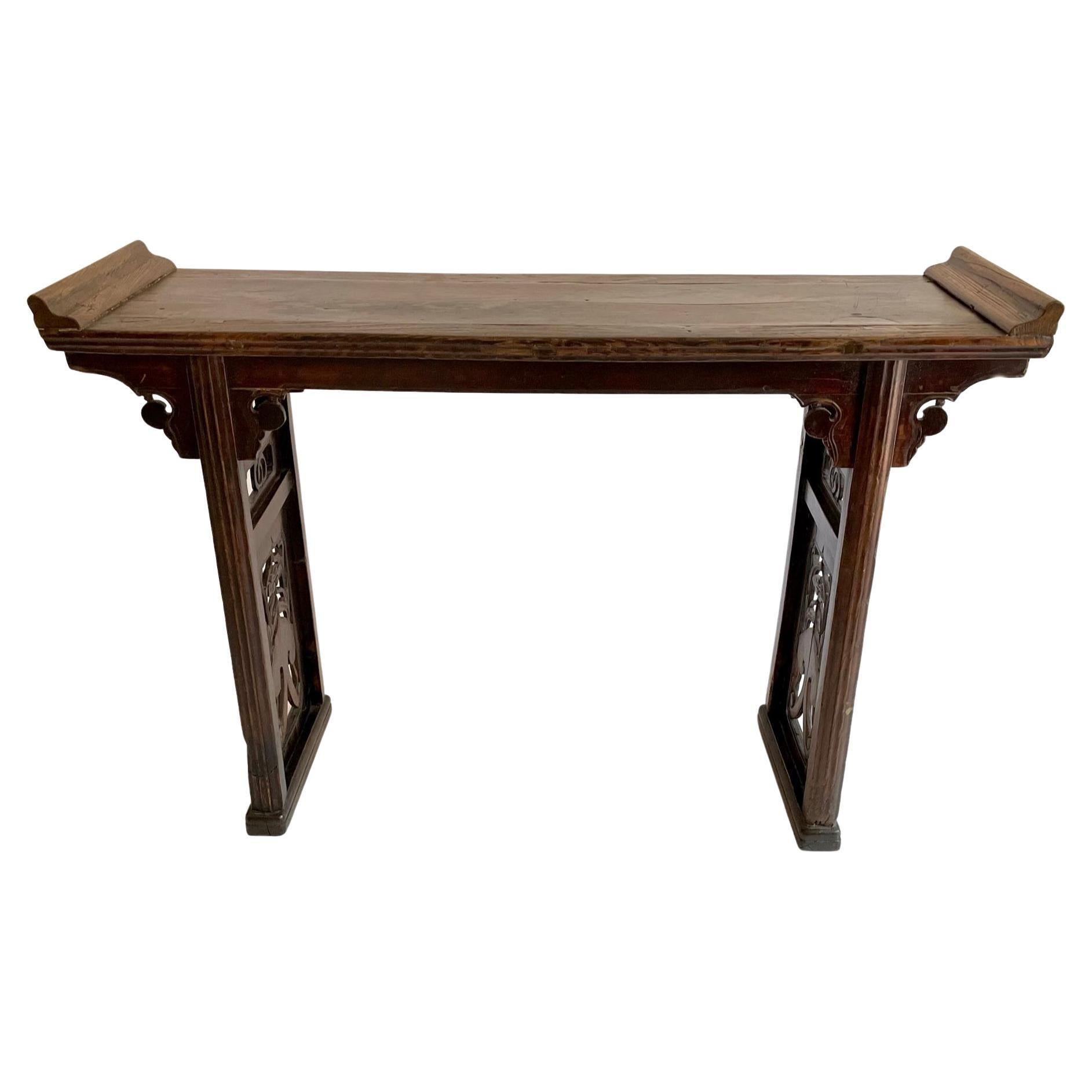 19th Century Chinese Walnut Altar 'Hetao Mu' Table For Sale