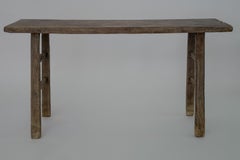 19th Century Chinese Walnut Console Table  Antique Rustic Altar Table